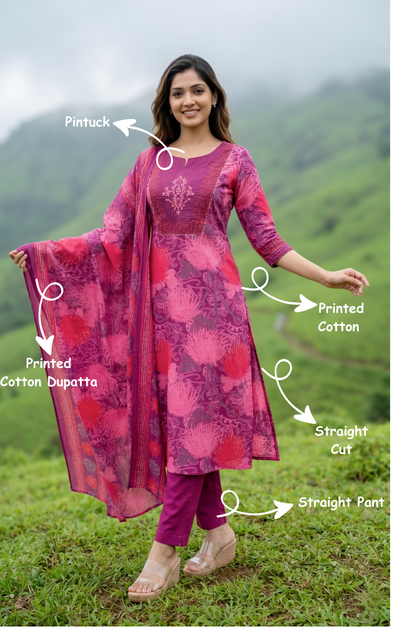 Sharla B (Kurti+Pant+Dupatta)