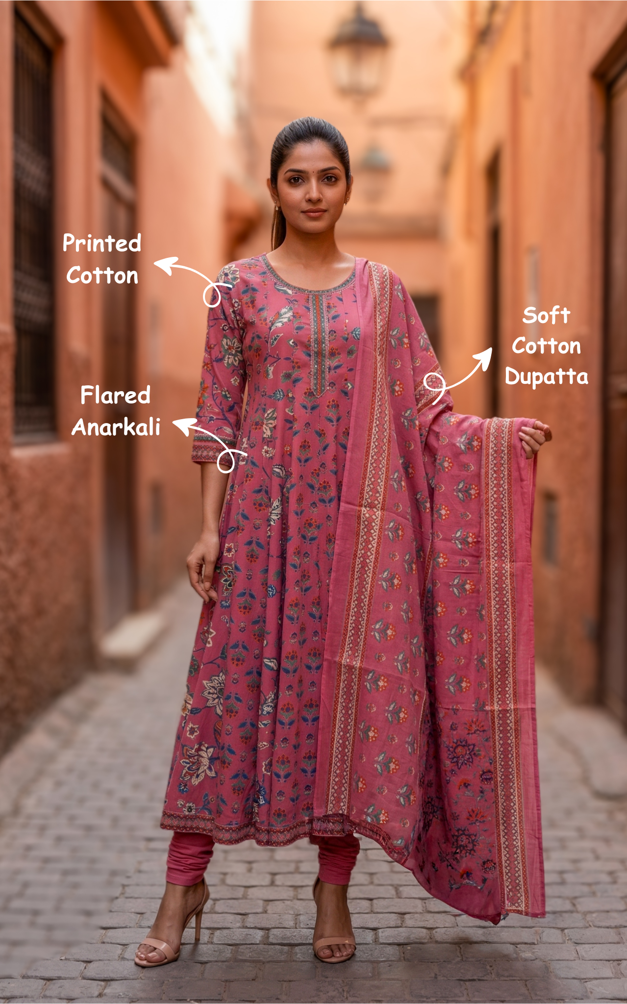 Fazia Pink (Kurti+Dupatta)