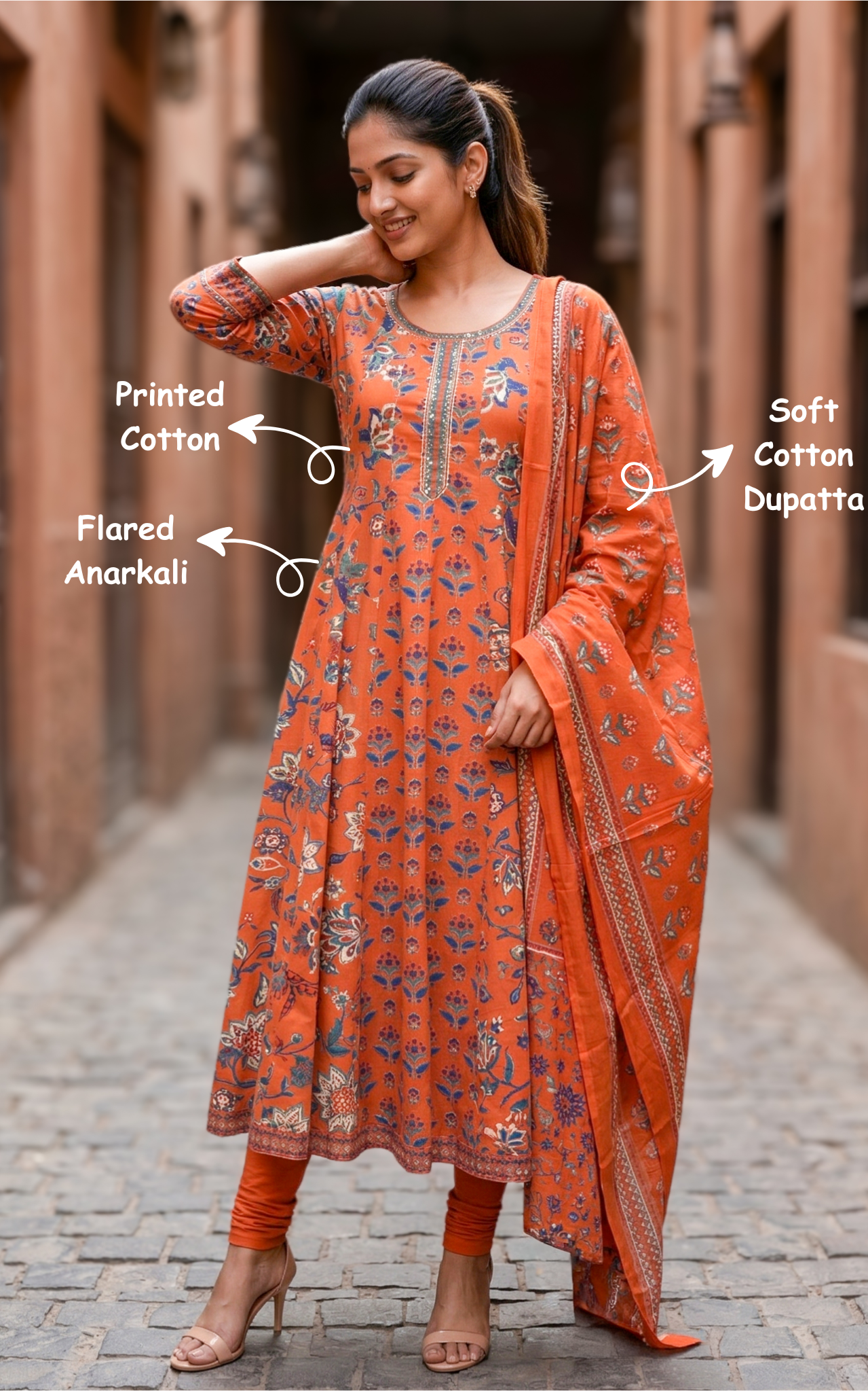 Fazia Rust (Kurti+Dupatta)