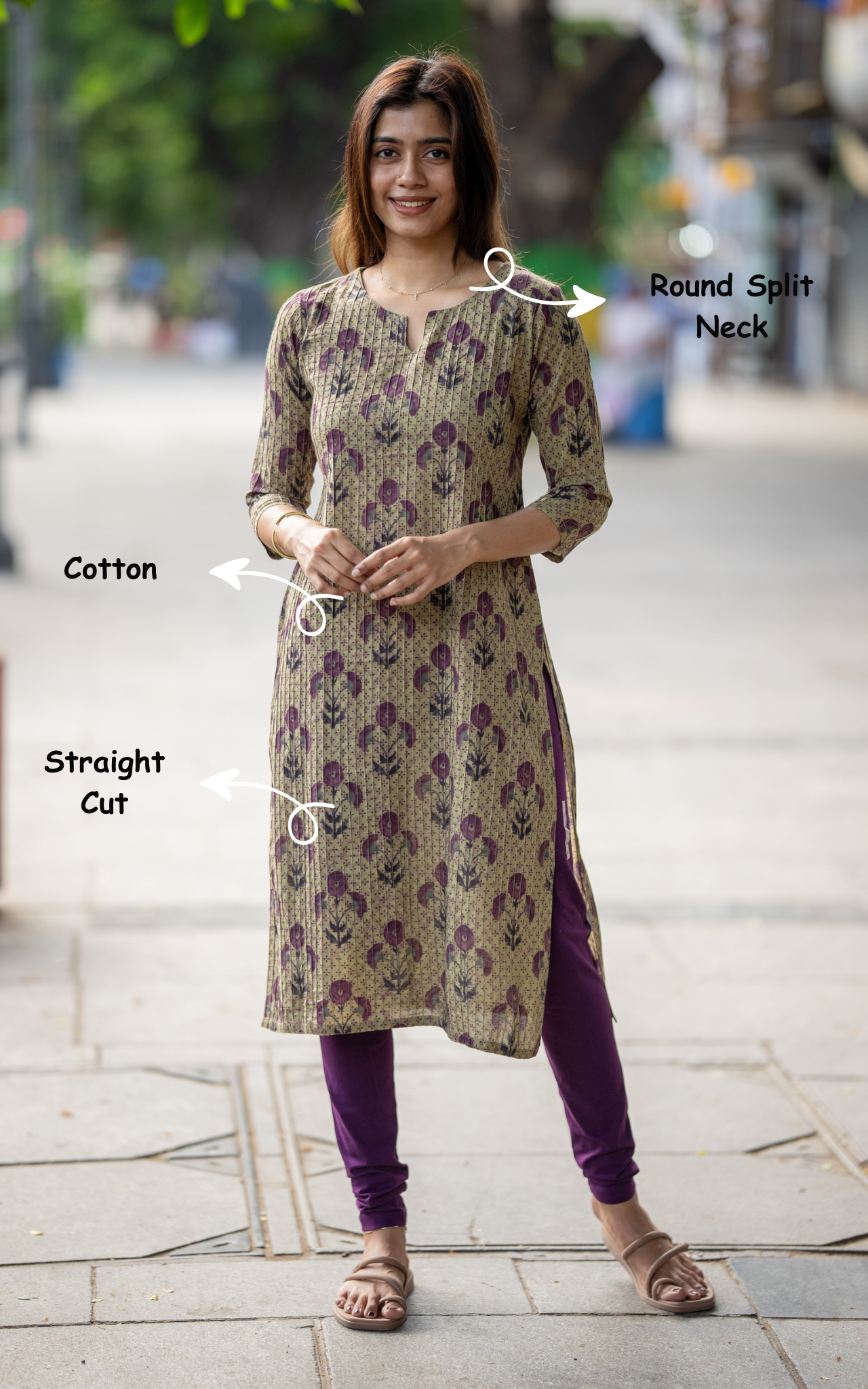 Pastel Green Cotton Elegant Kurti for Women