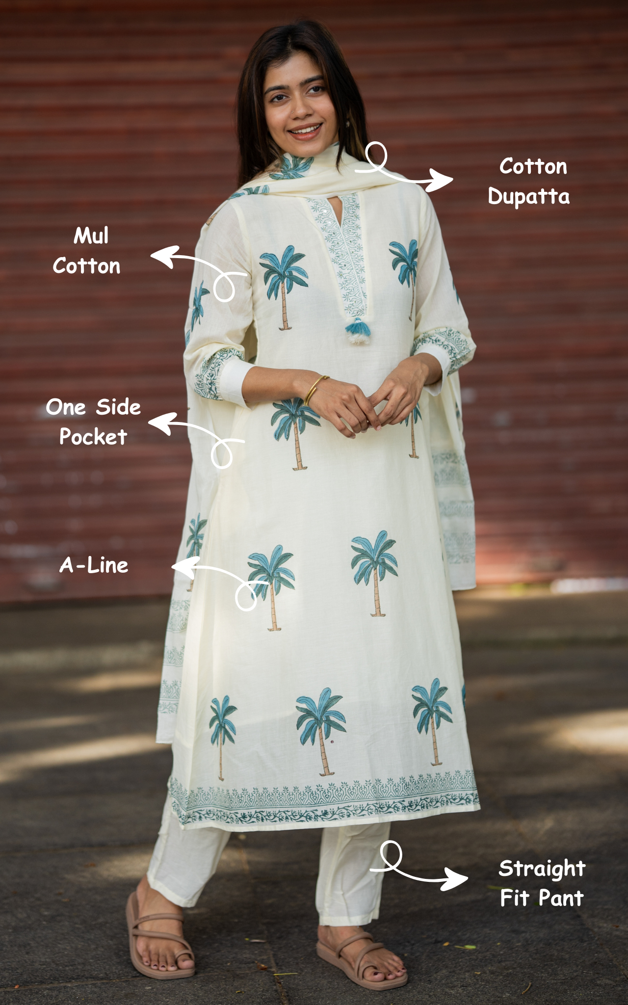 Instore – White Beauty B Kurti Pant Dupatta Set for Women – Georgette – Embroidered – Festive Ethnic Wear