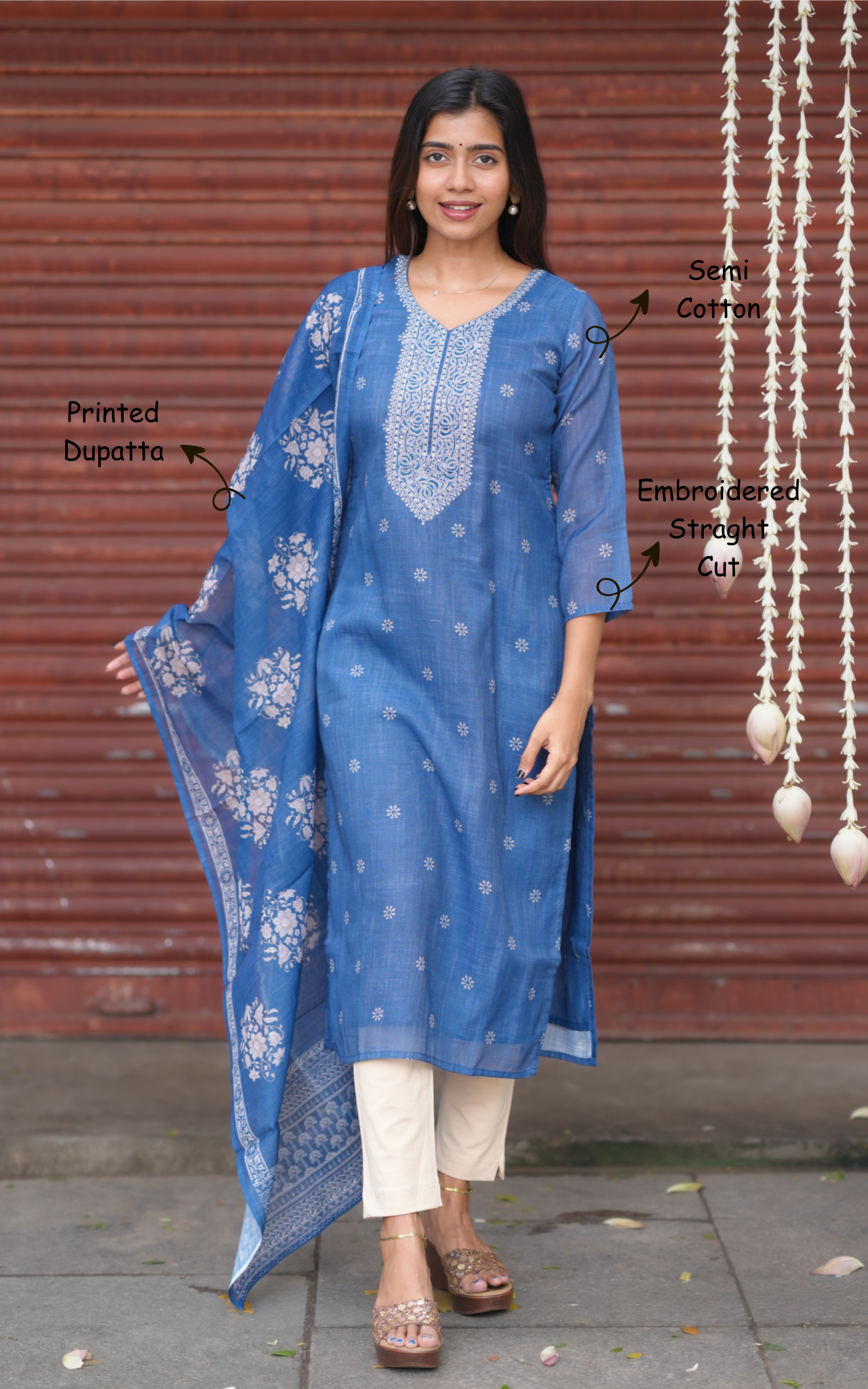 Srinidhi Blue (Kurti+Dupatta)