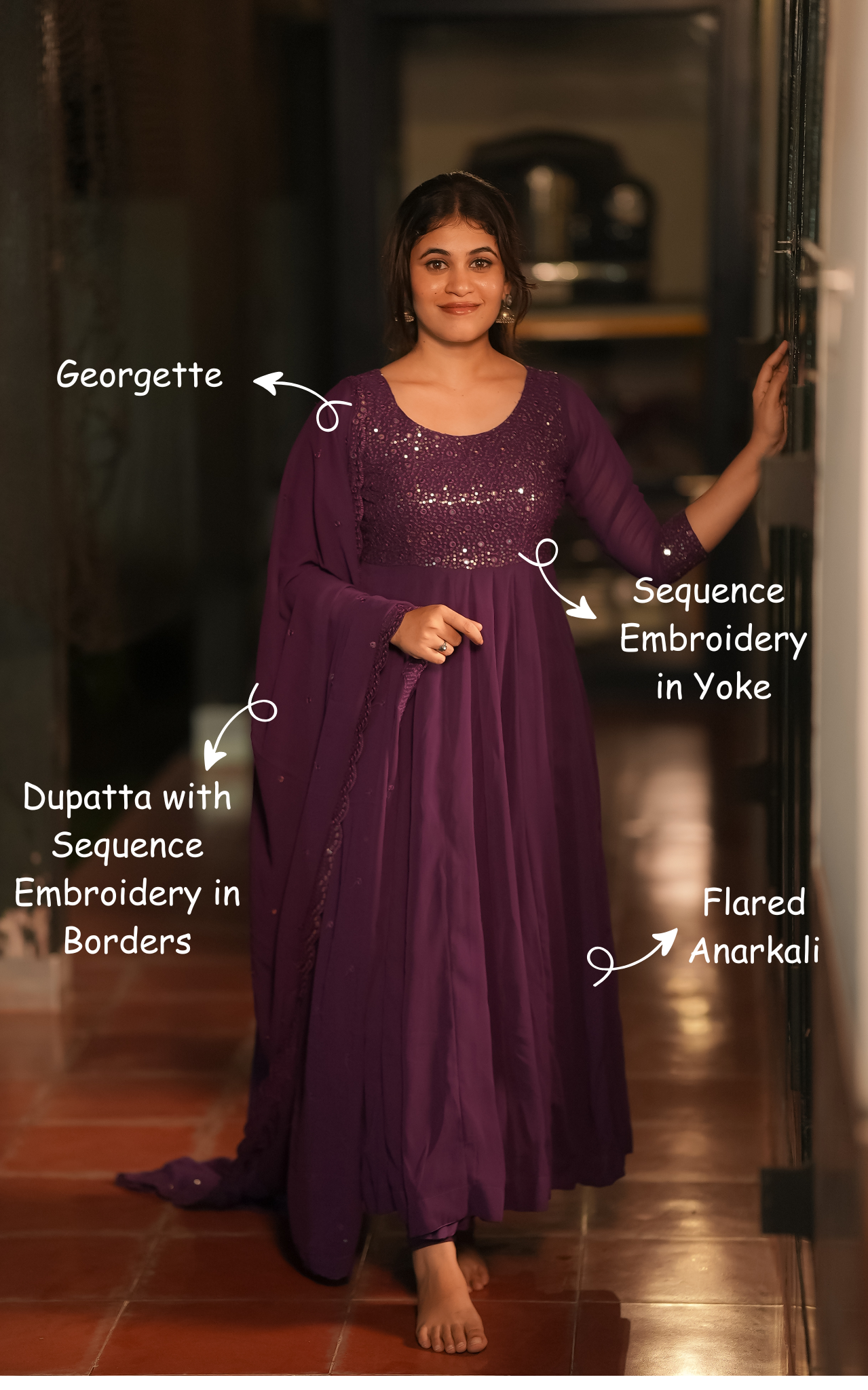 Embroidered Anarkali kurti