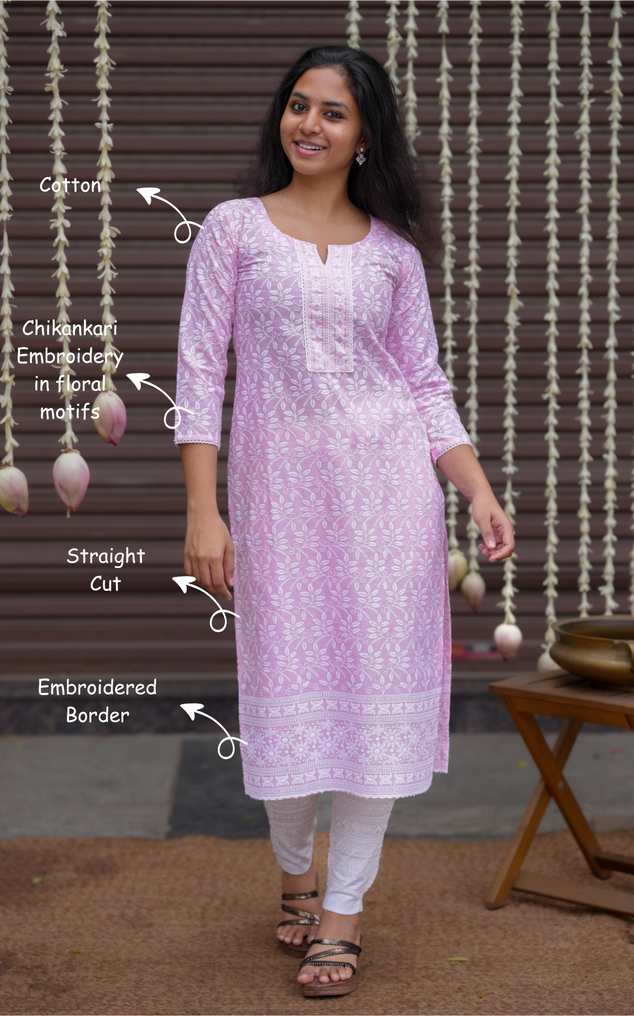 cotton straight cut kurti for women