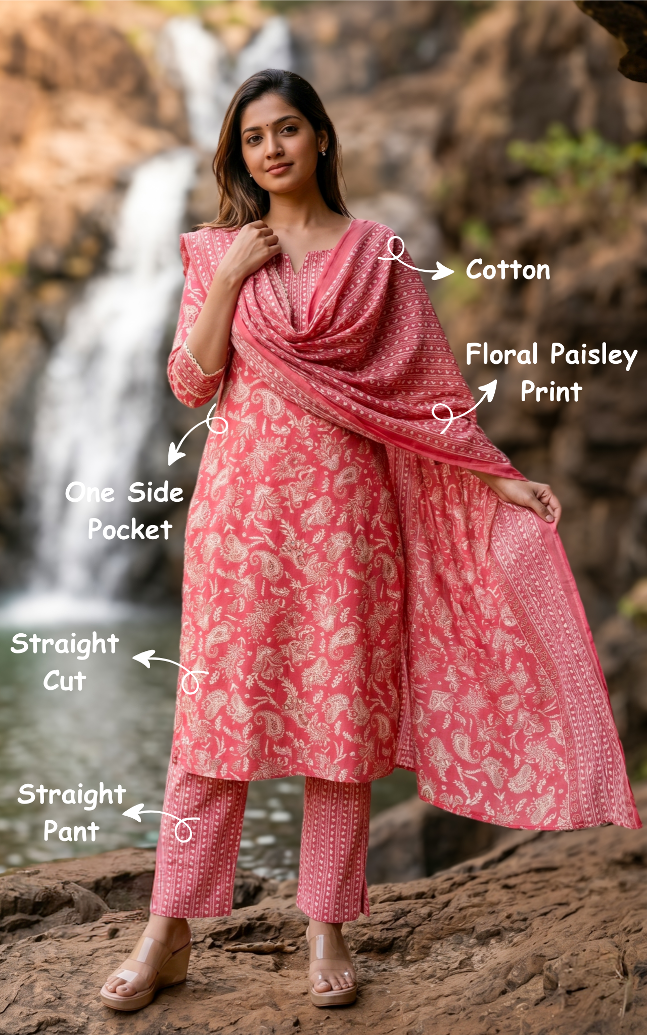 Trendy ethnic cotton kurti for women