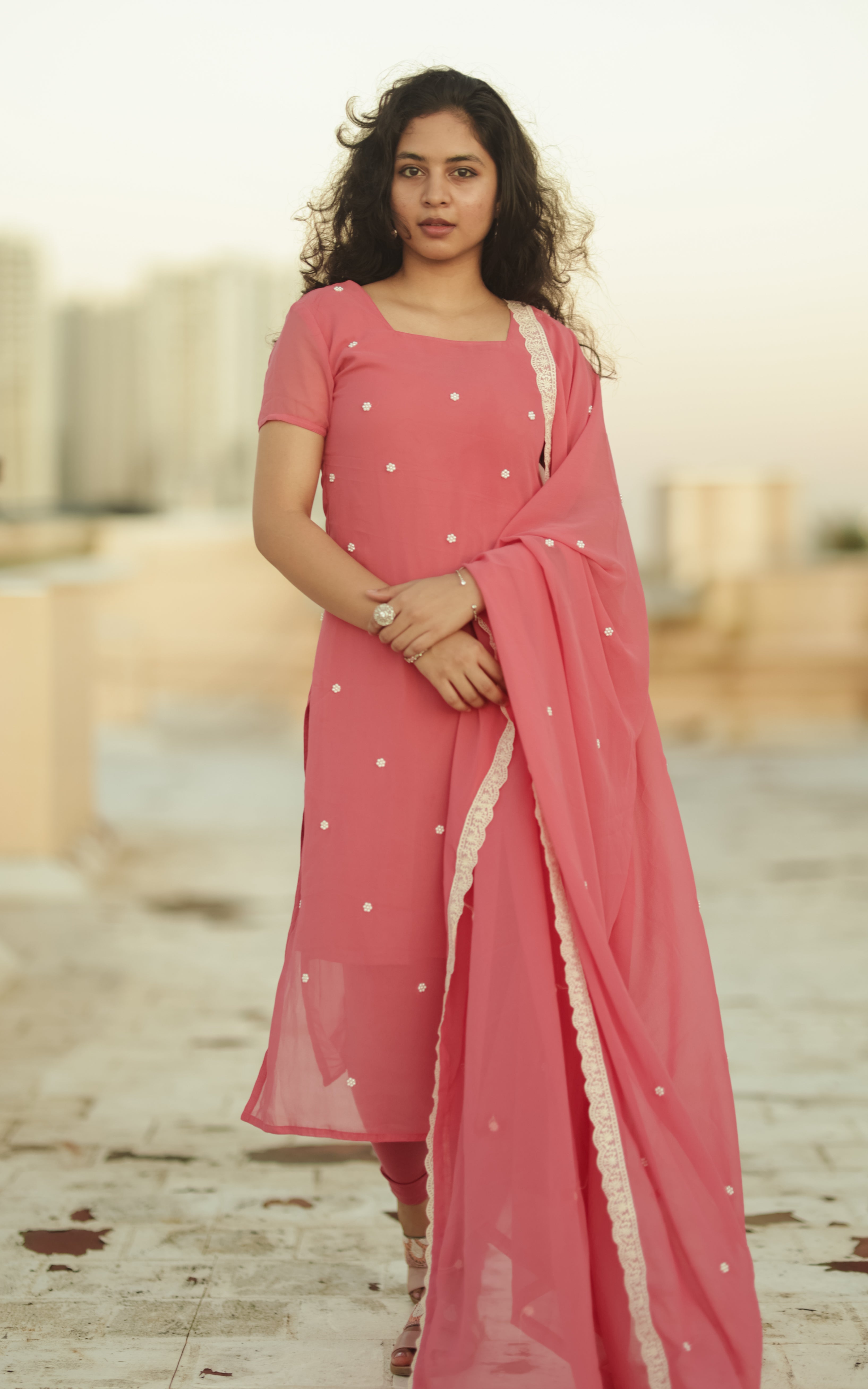 instore kurti Vasool Raja MBBS Sneha Peach (Kurti+Dupatta)