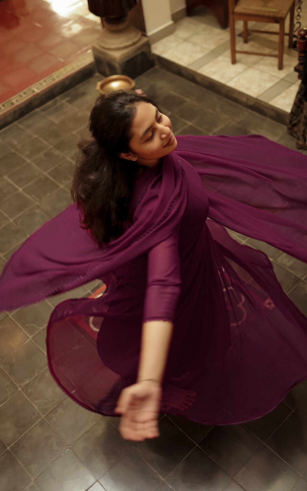 Om Shanti Oshanna Plum (Kurti+Dupatta)