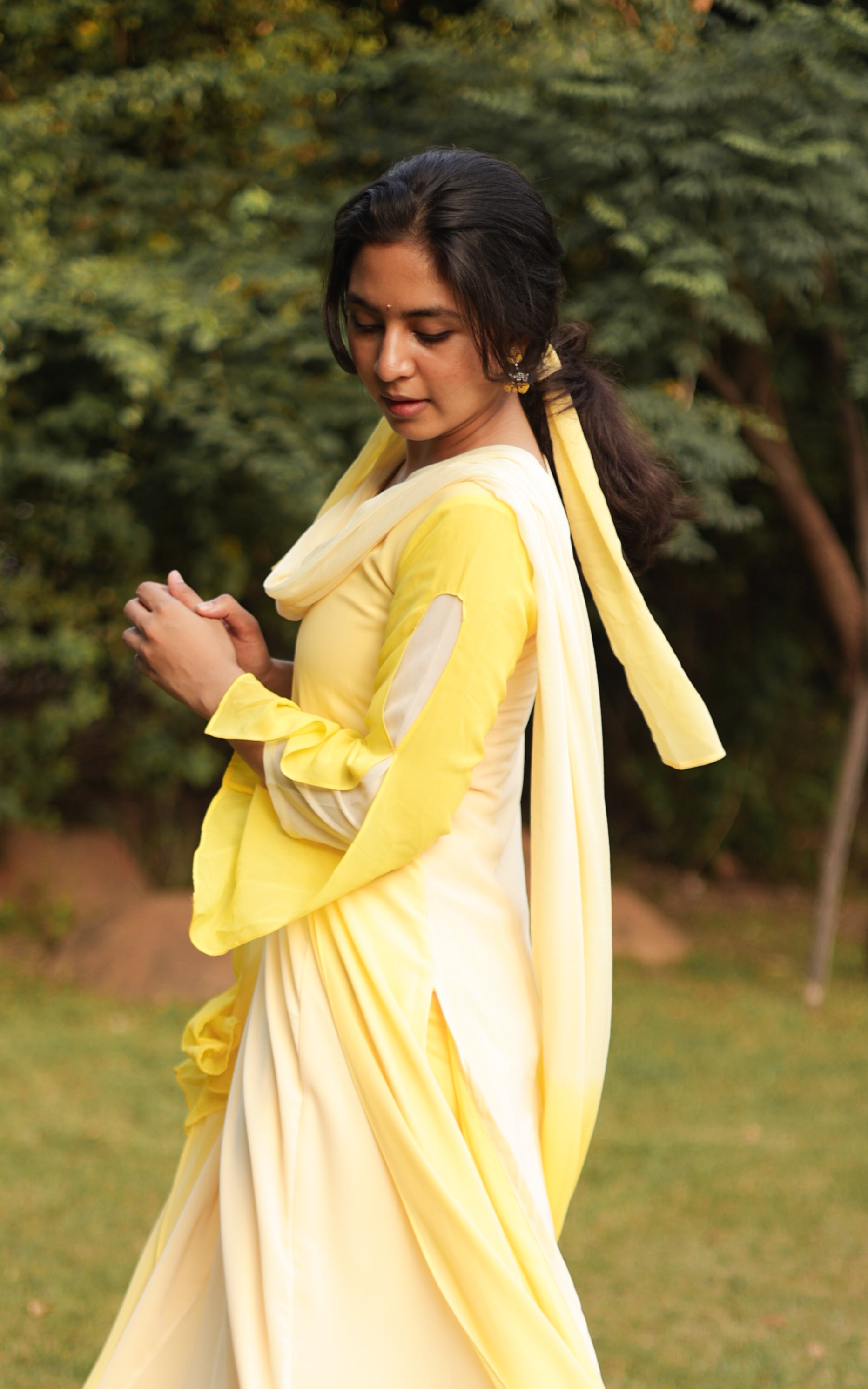 Munbe Vaa Yellow (Kurti+Dupatta) KURTIS instore