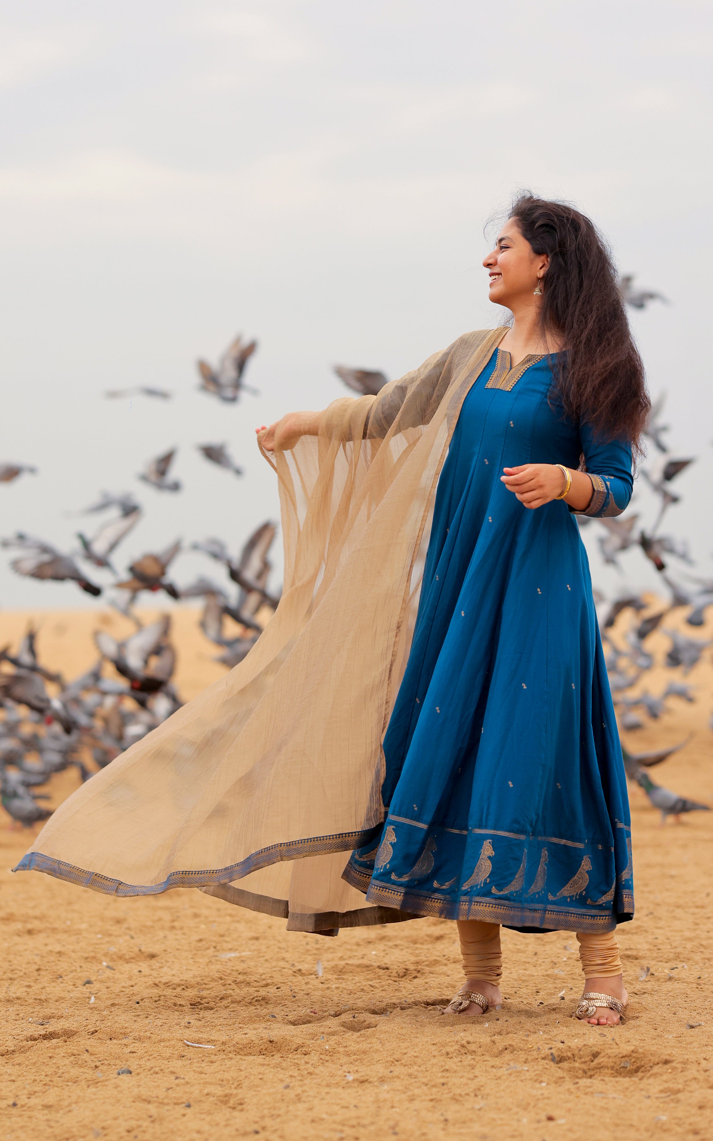Paingili Blue (Kurti+Dupatta) Delivery Time 10 Working days