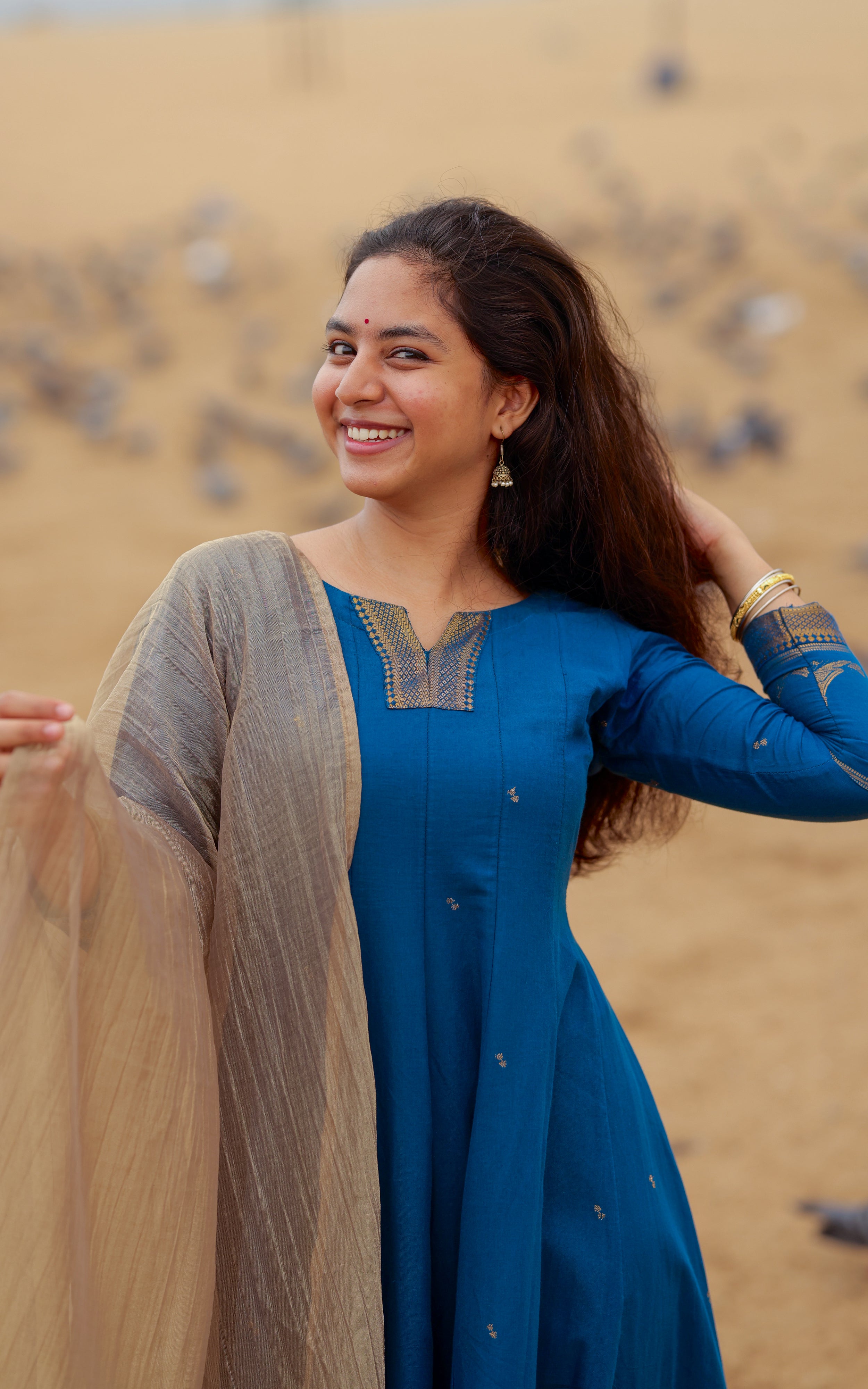 Paingili Blue (Kurti+Dupatta) Delivery Time 10 Working days