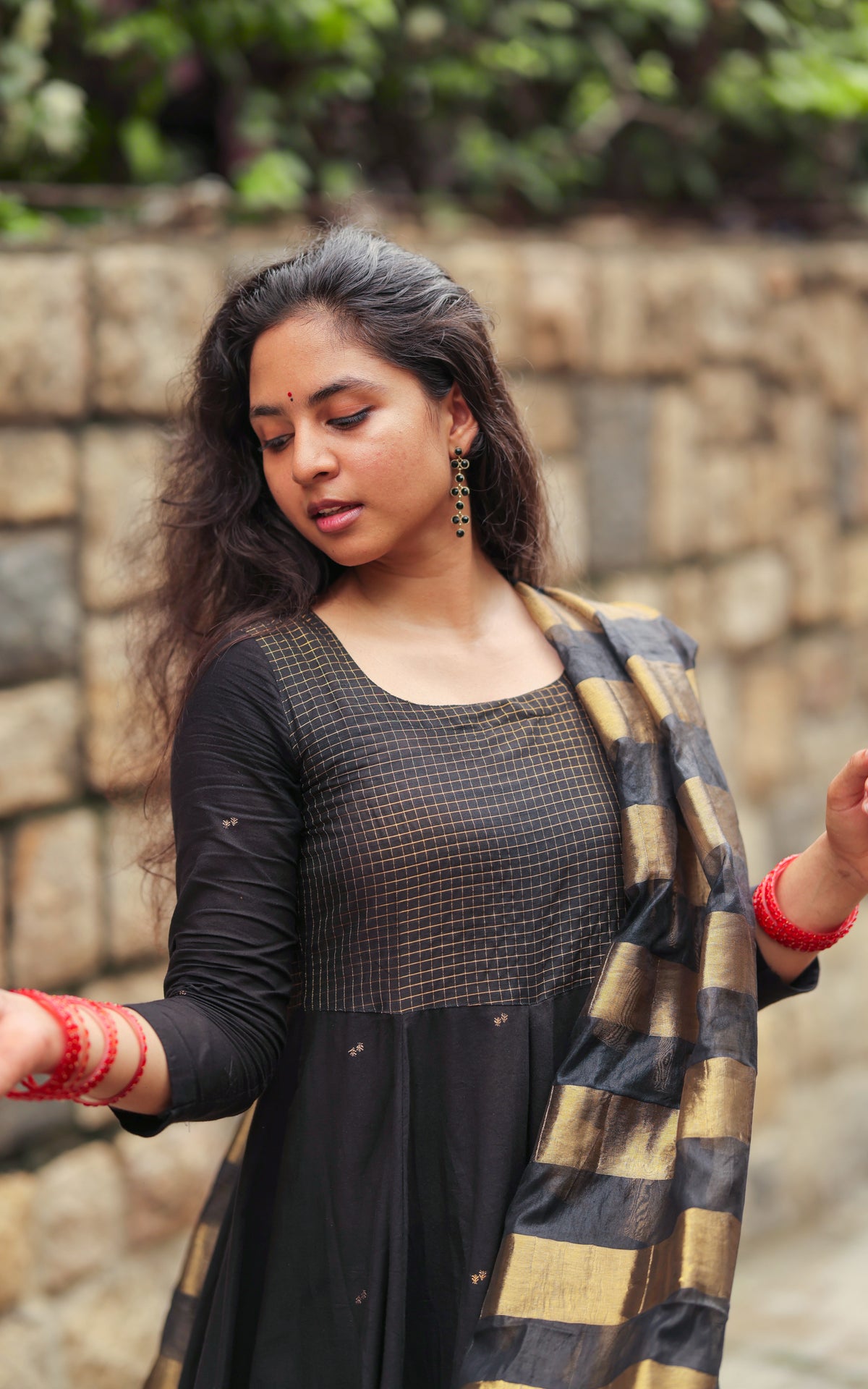Paingili Black  (Kurti+Dupatta)