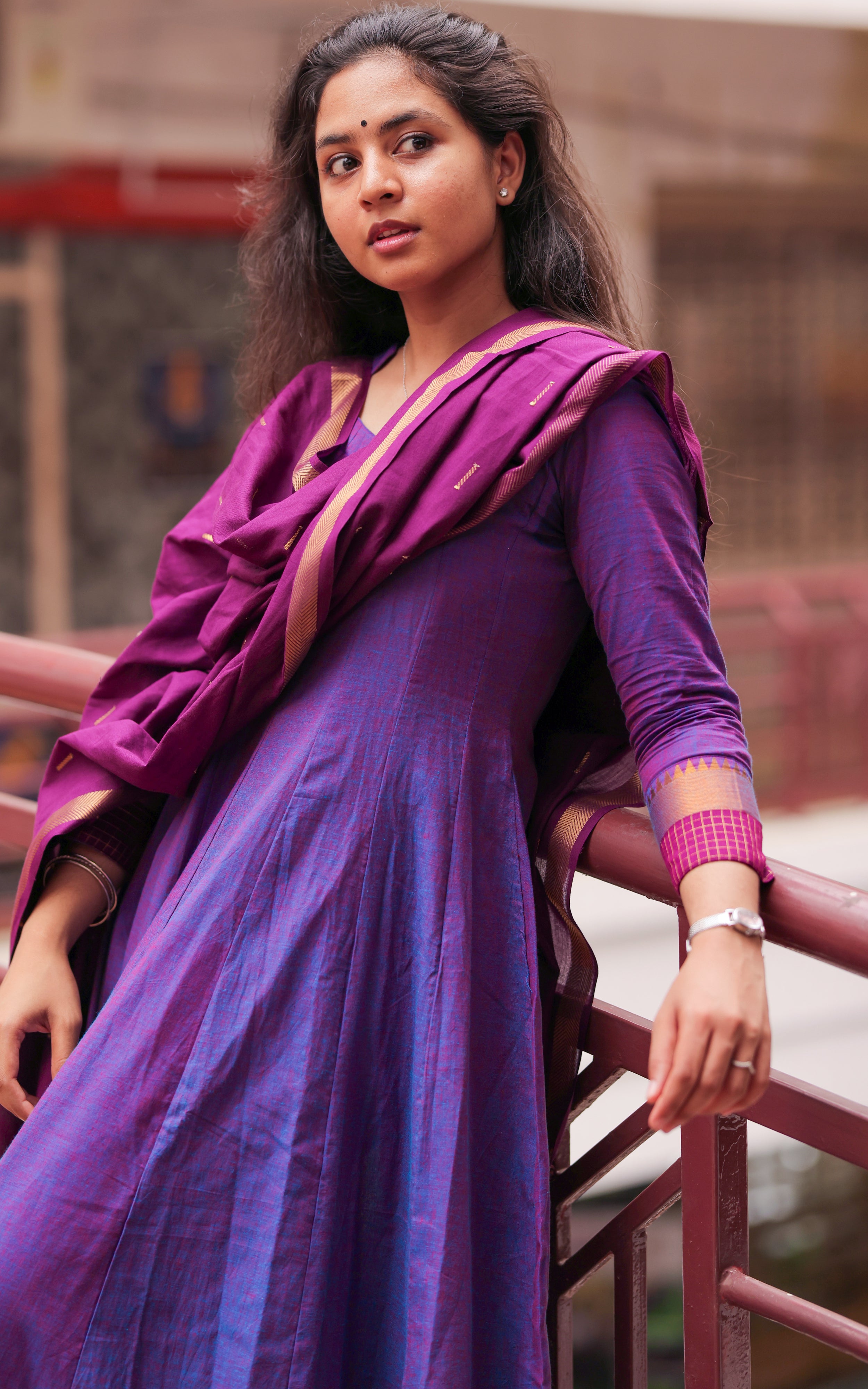 Aninagai Dual Tone (Kurti+Dupatta)
