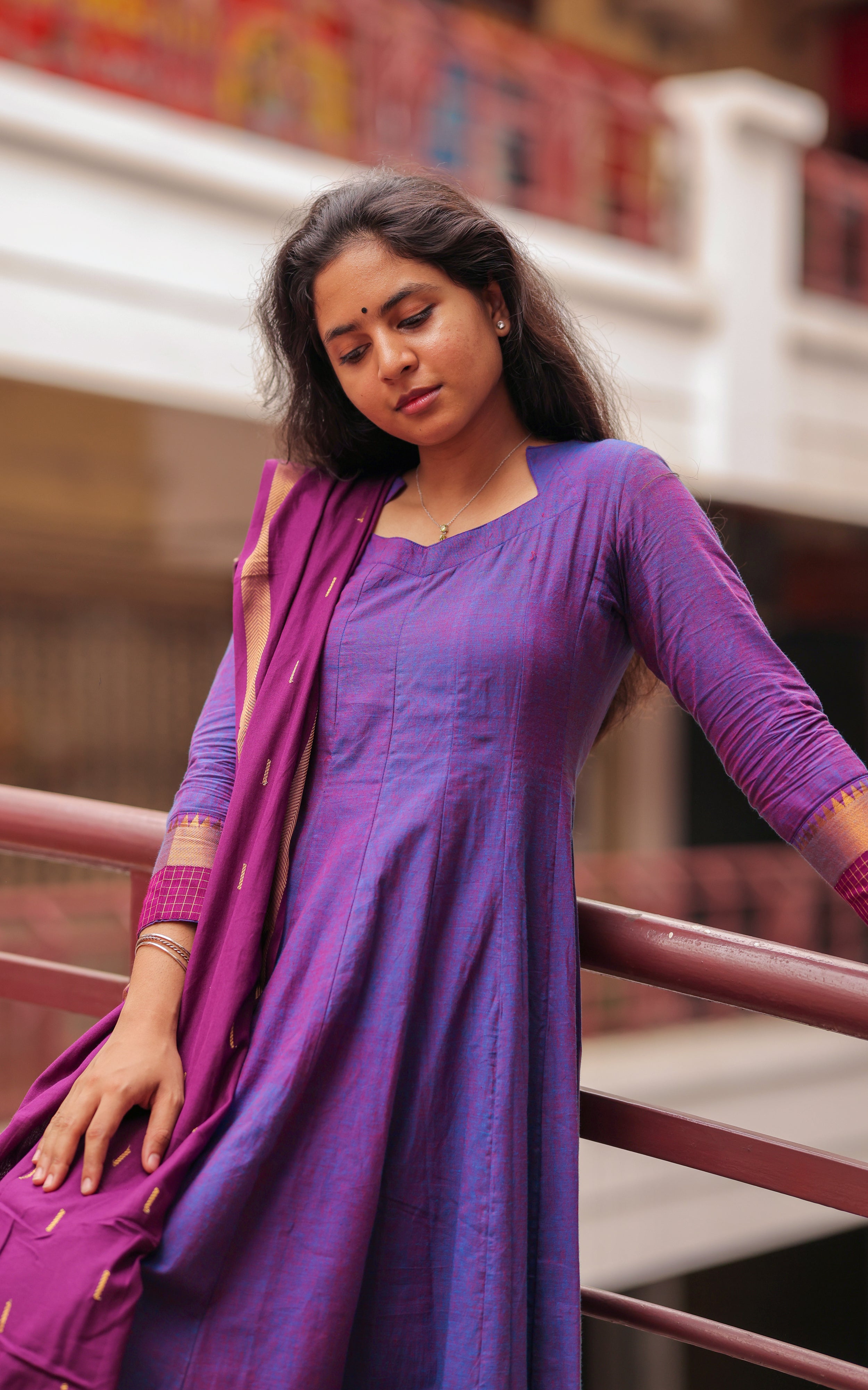 Aninagai Dual Tone (Kurti+Dupatta)