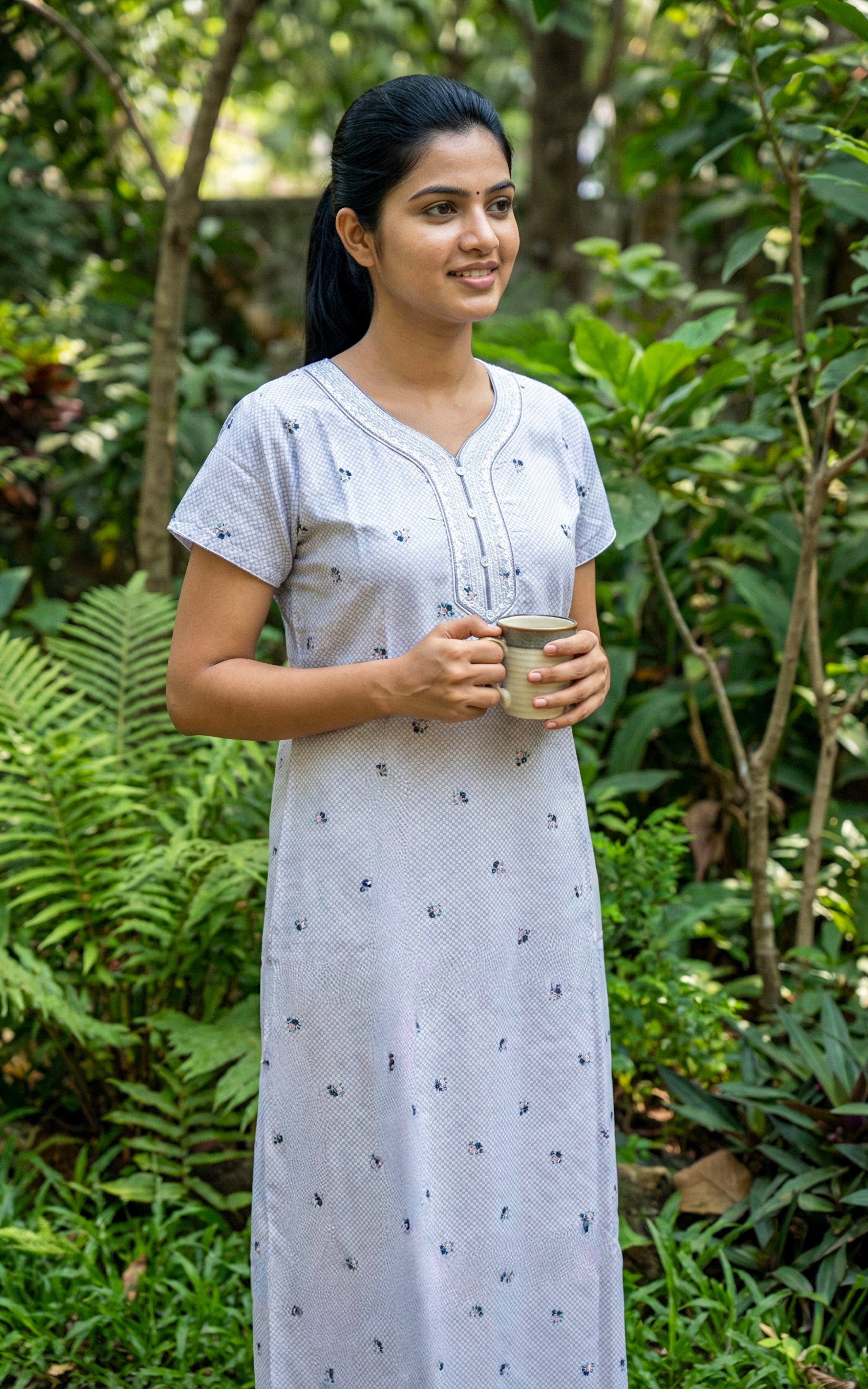 Cotton nighty with a convenient pocket