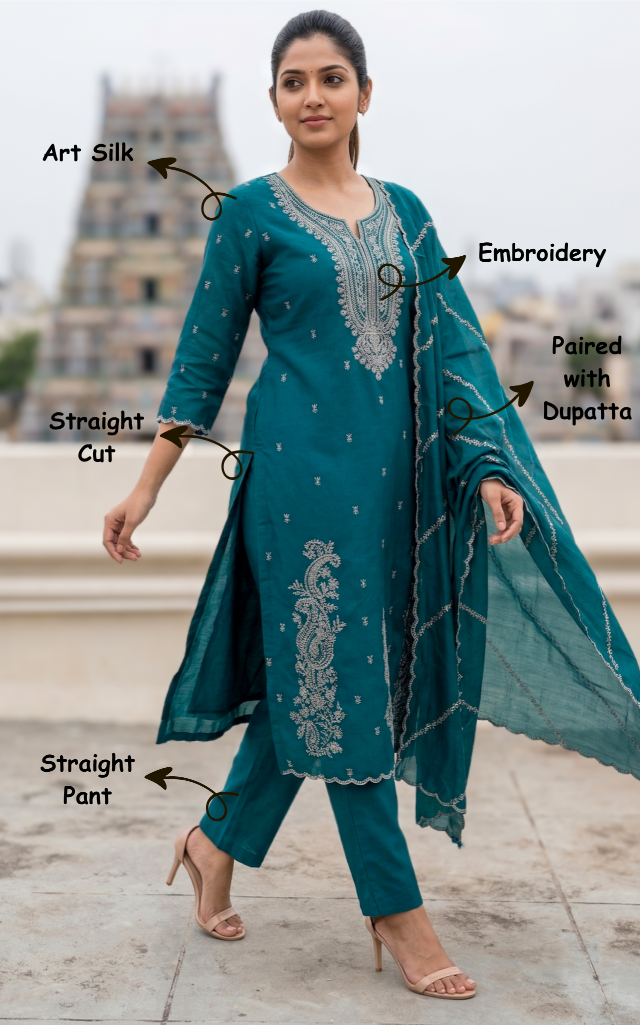 Angel (Kurti+Pant+Dupatta)