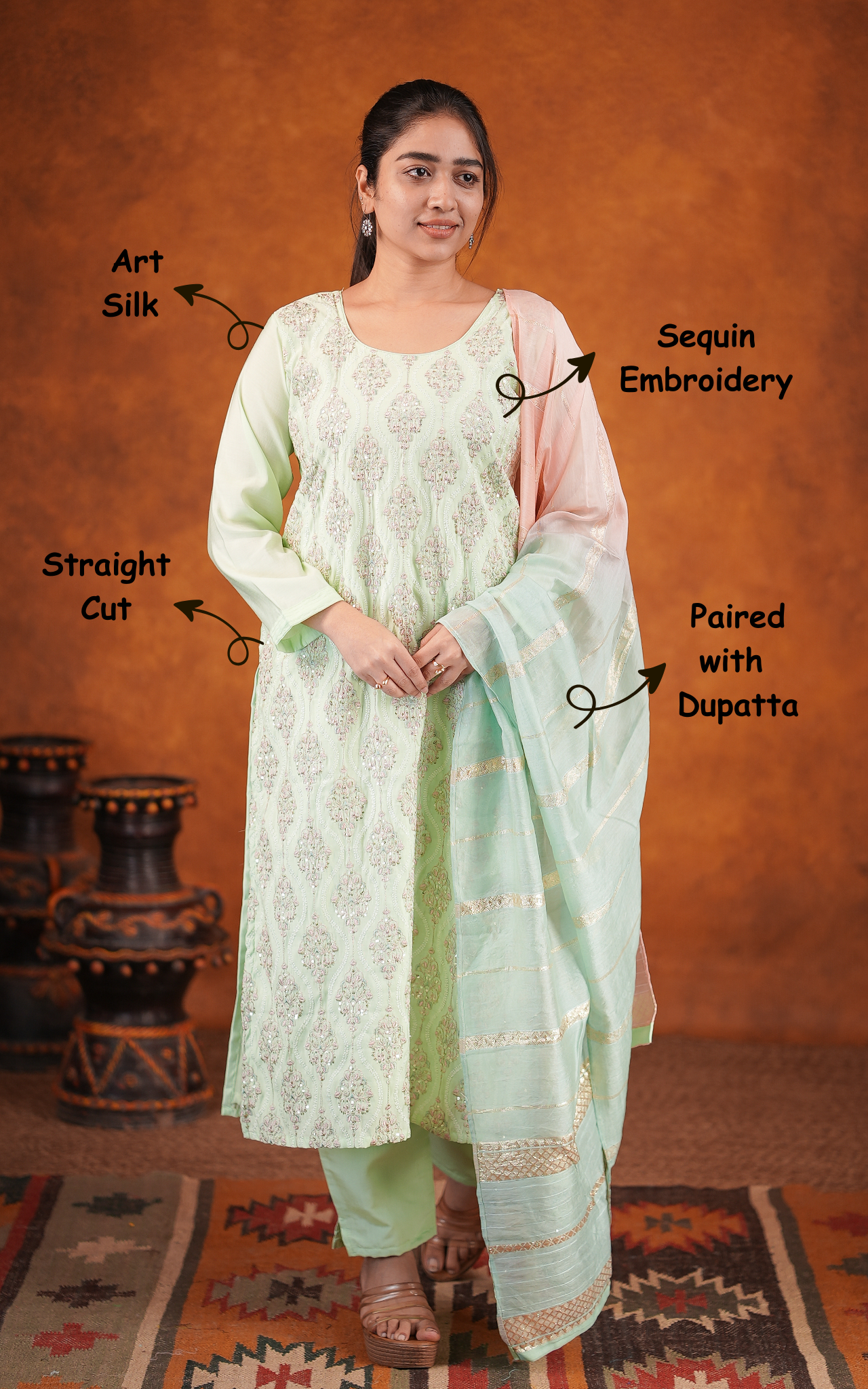 Kuralini B (Kurti+Pant+Dupatta)