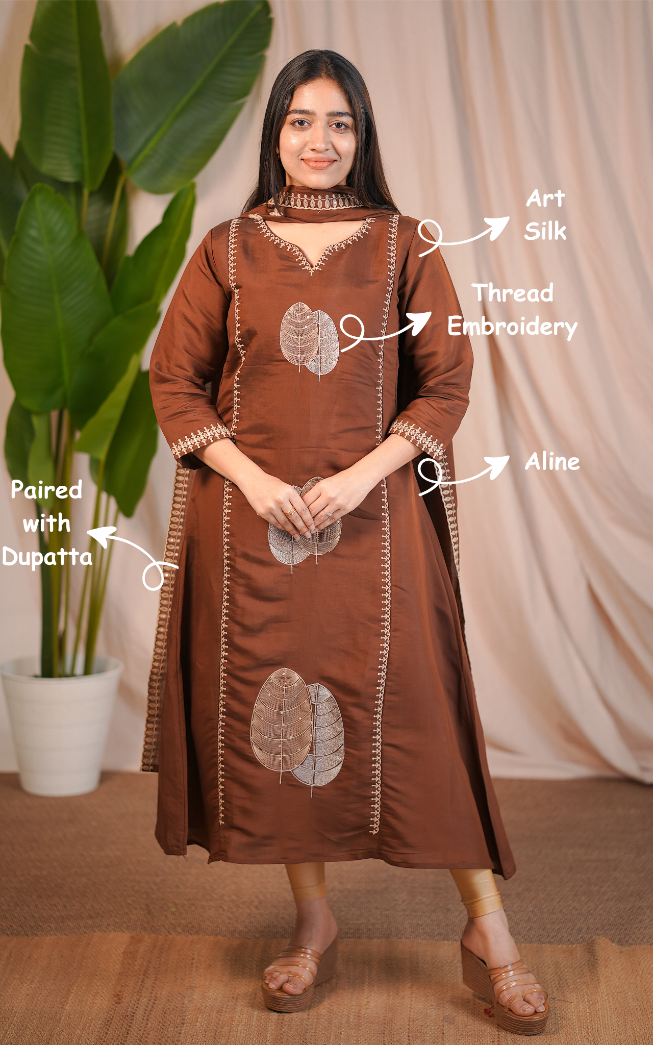 Leafora A (Kurti+Dupatta)