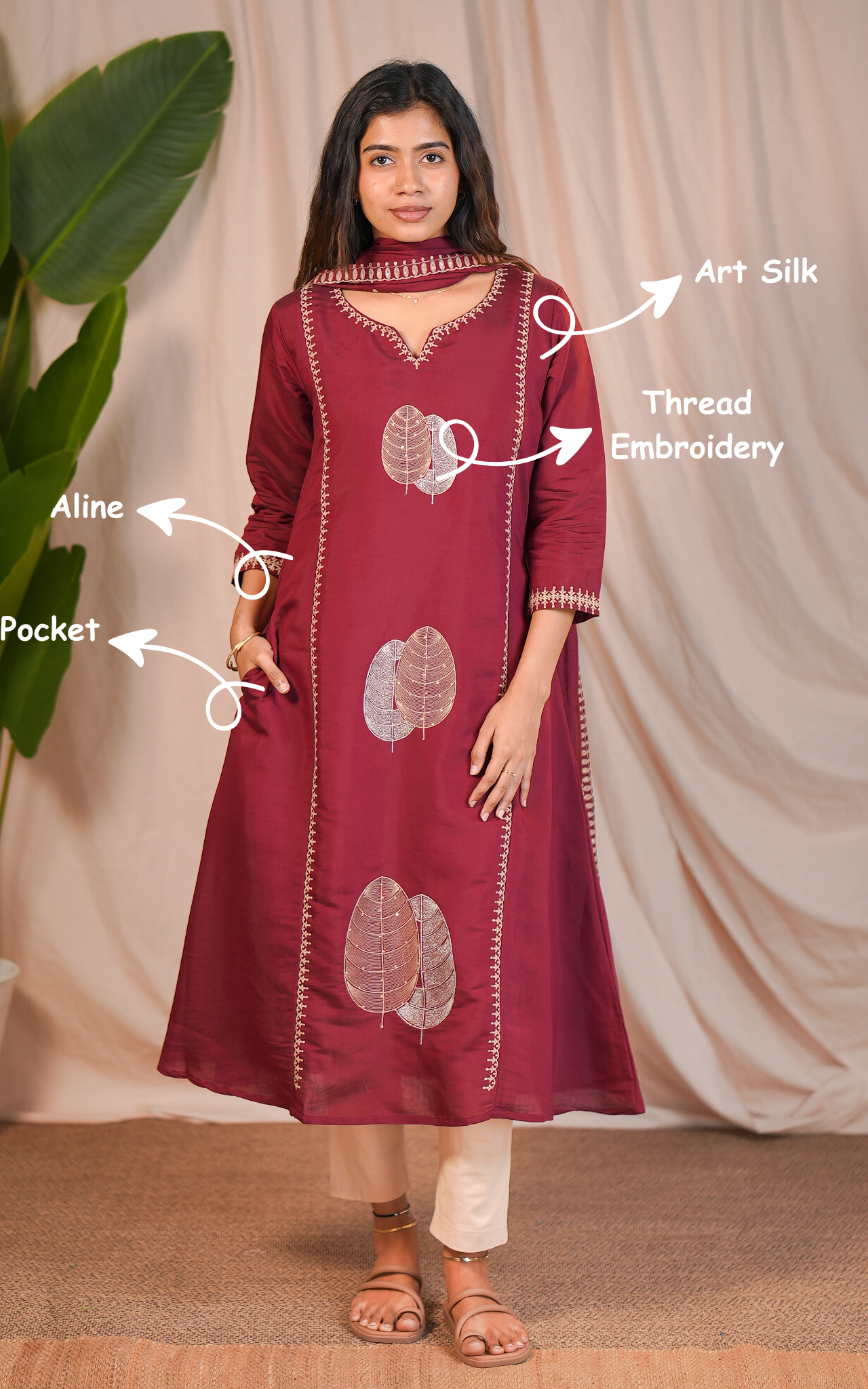 Leafora B (Kurti+Dupatta)