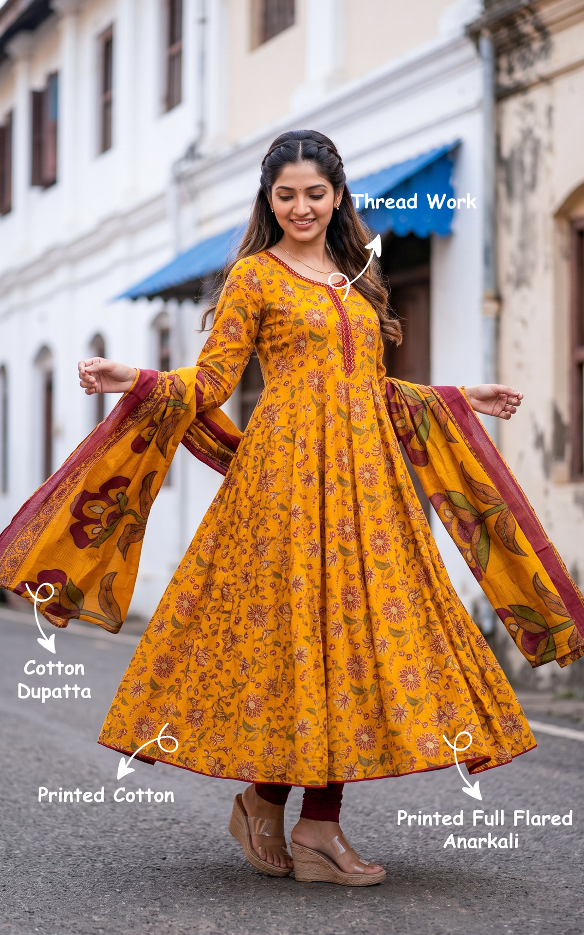 Thendral Mustard (Kurti+Dupatta)