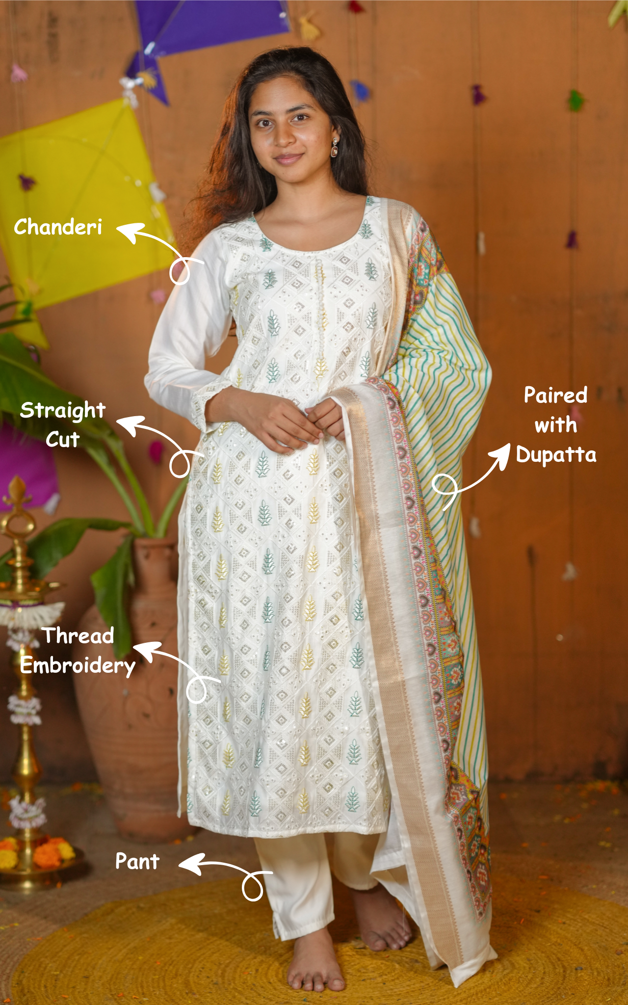 Aathina (Kurti+Pant+Dupatta)
