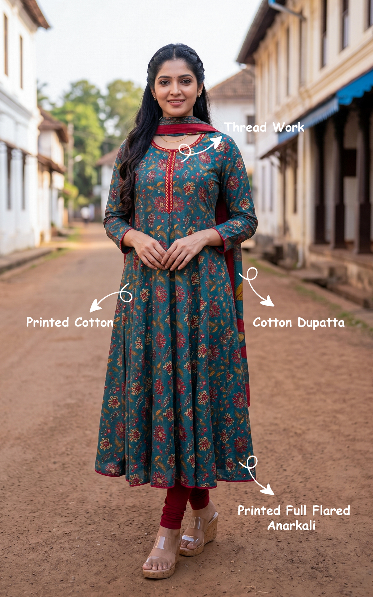 Thendral Green (Kurti+Dupatta)