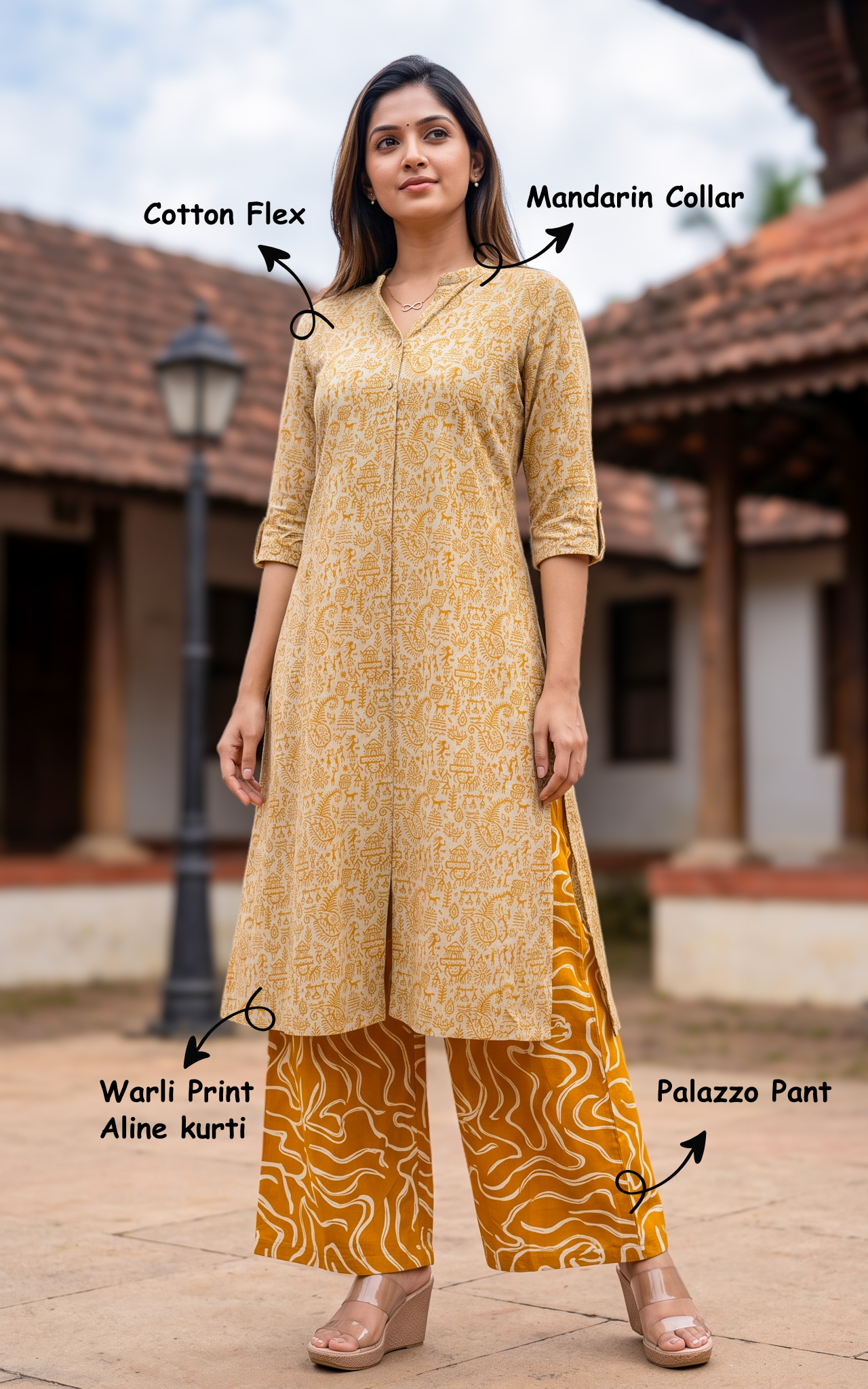 Shisha Mustard (Kurti+Pant)