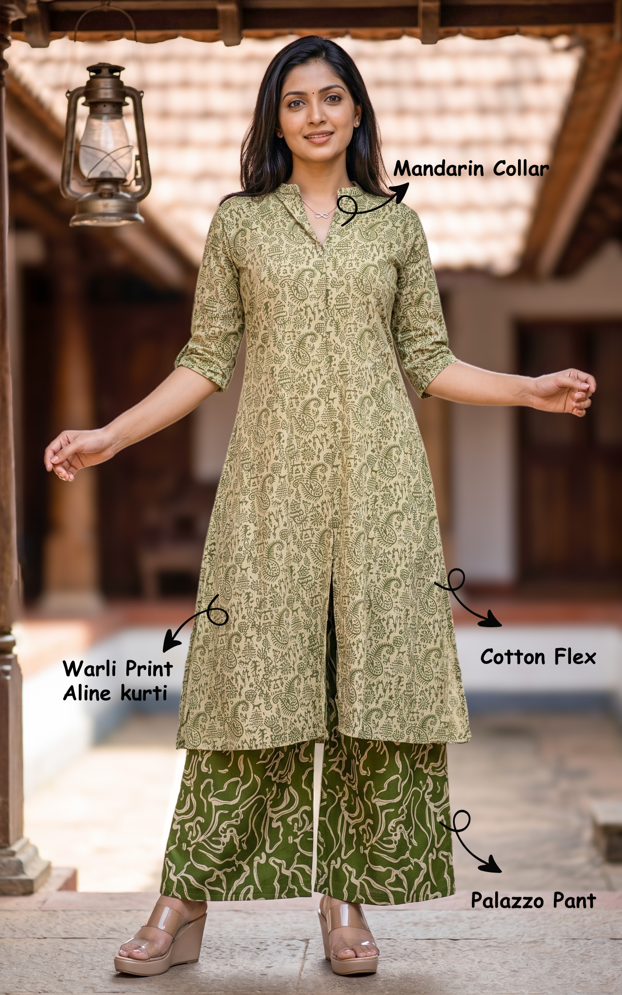 Shisha Mehandi Green (Kurti+Pant)