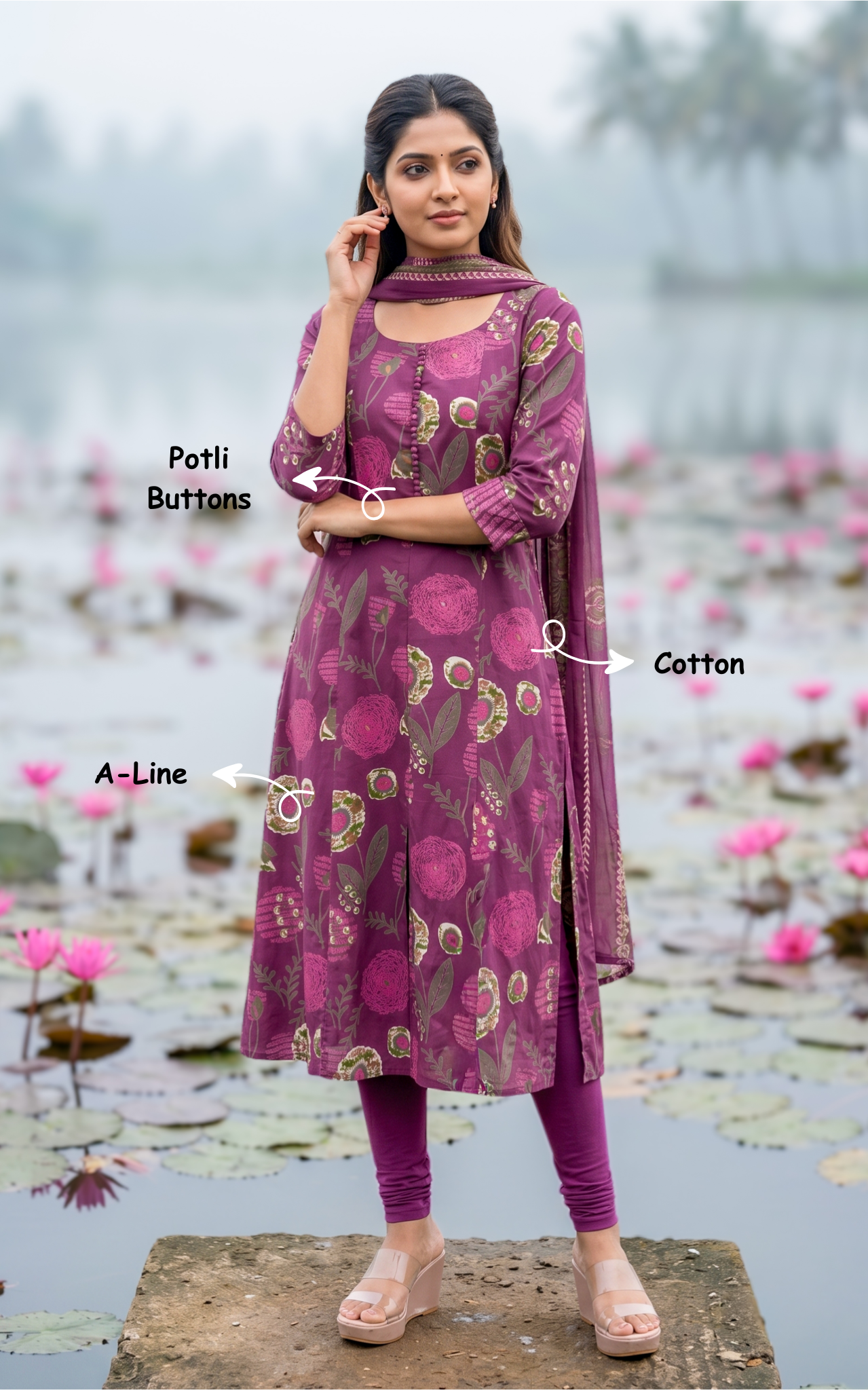 Saleema C (Kurti+Dupatta)