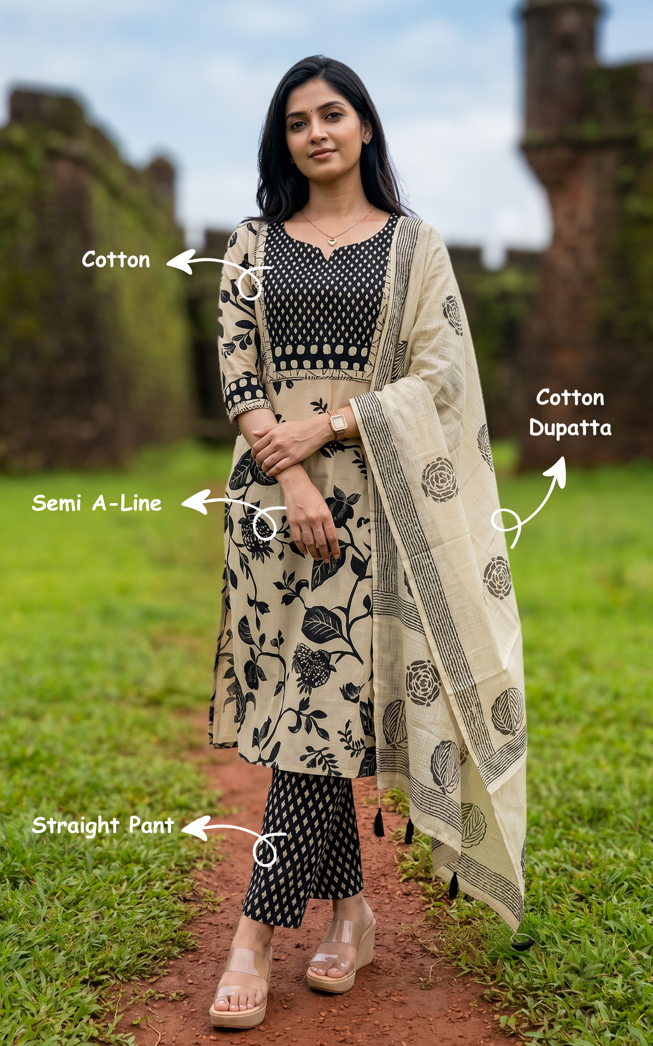 Yathisai (Kurti+Pant+Dupatta)