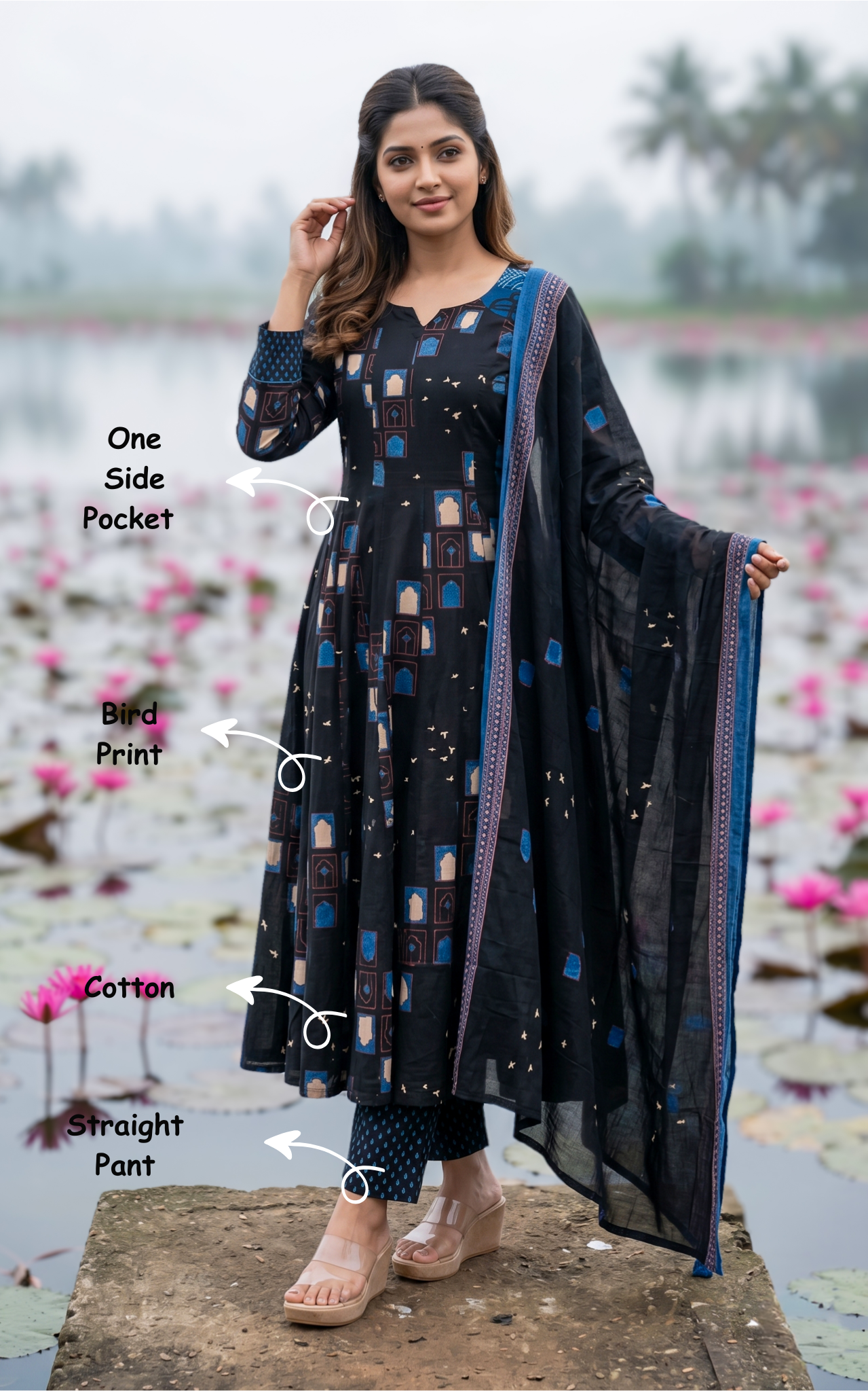 Seethalakshmi (Kurti+Pant+Dupatta)