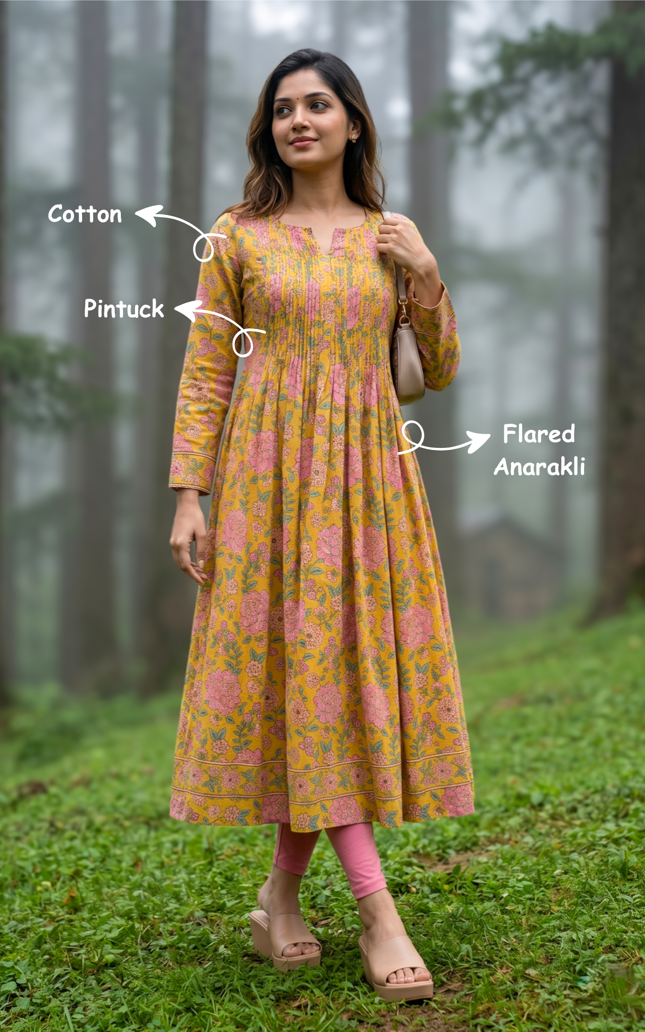 Cotton simple Anarkali kurti for women