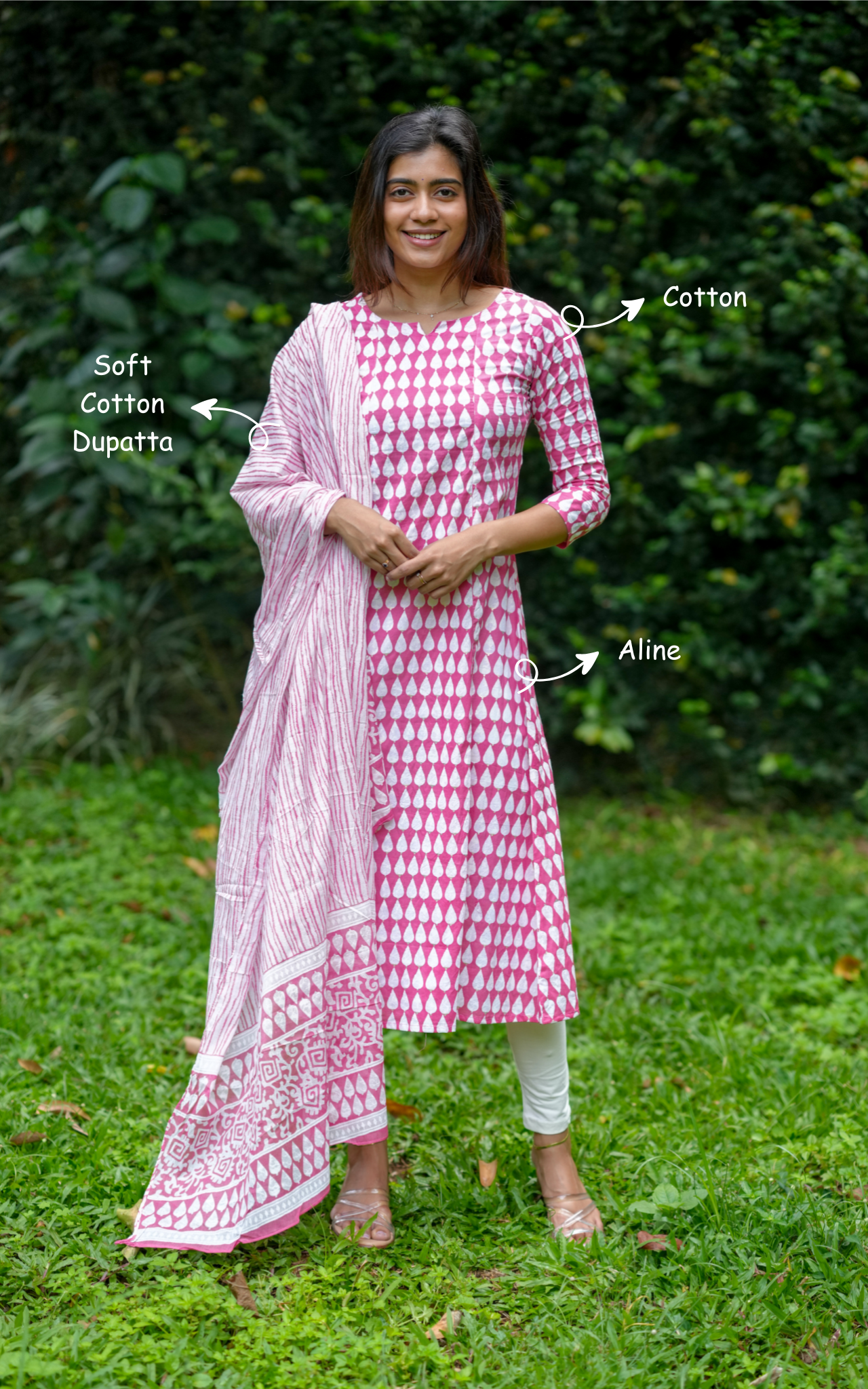 Mirza Peach (Kurti+Dupatta)