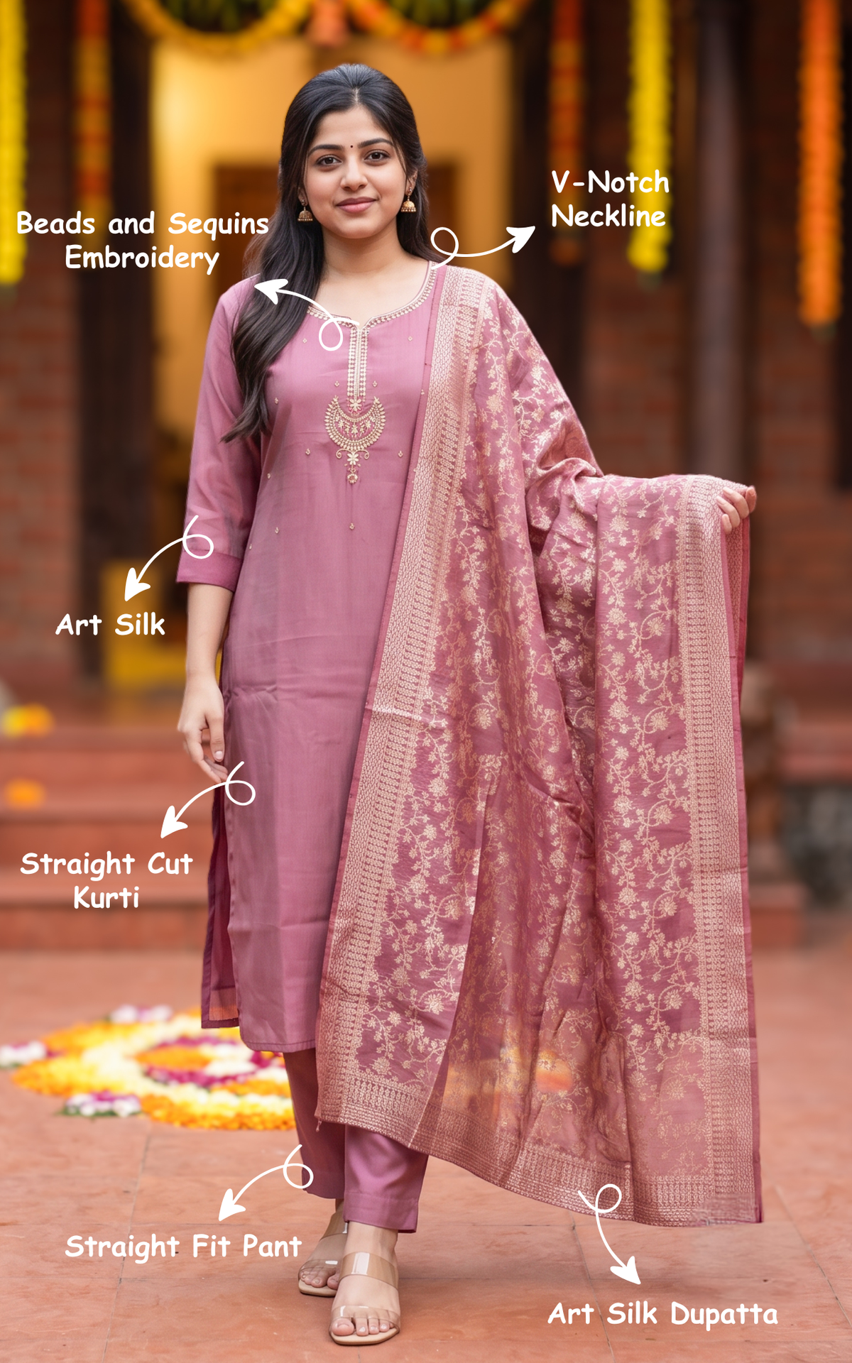 Mokshita  (Kurti+Pant+Dupatta)