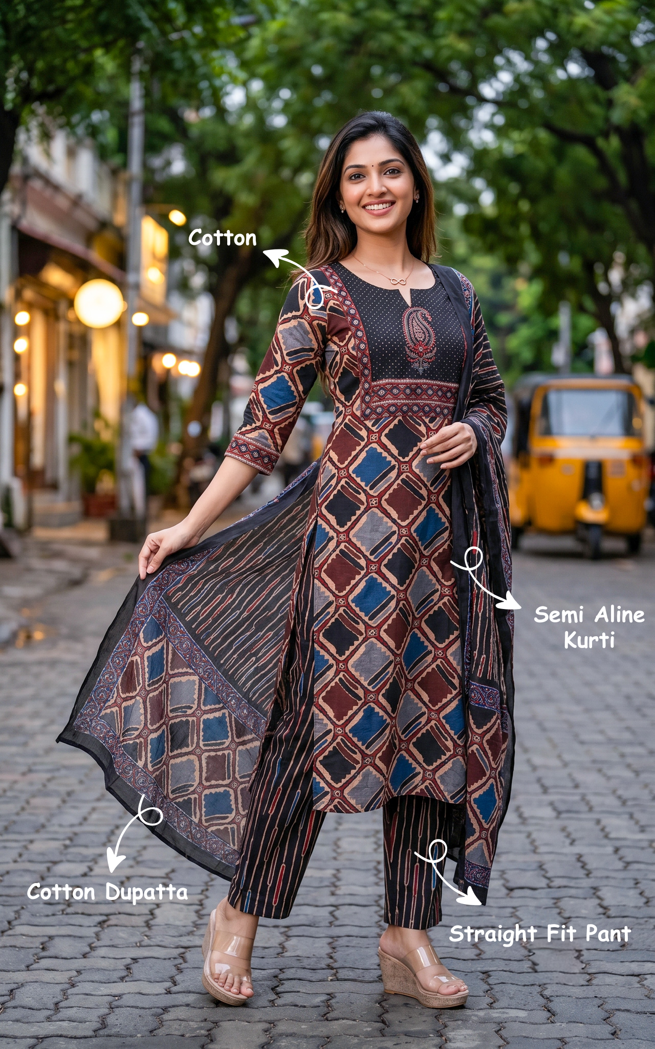 Ashmitha (Kurti+Pant+Dupatta)