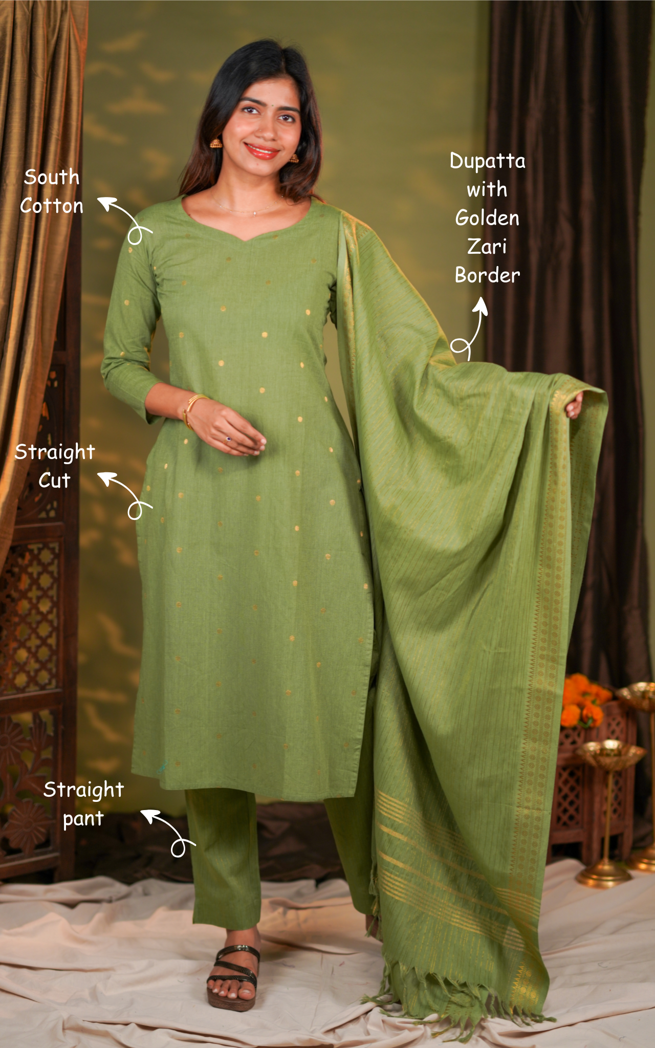 South cotton kurti sets for women