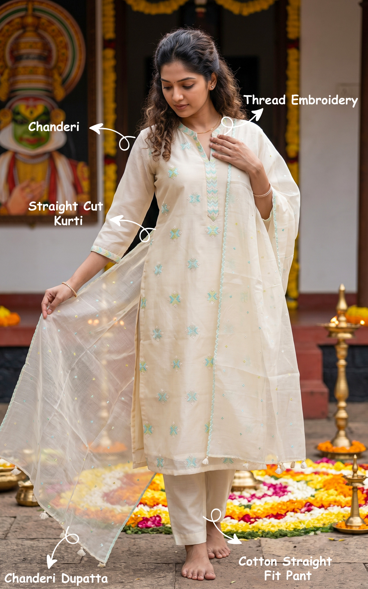 Prakruthi A (Kurti+Pant+Dupatta)