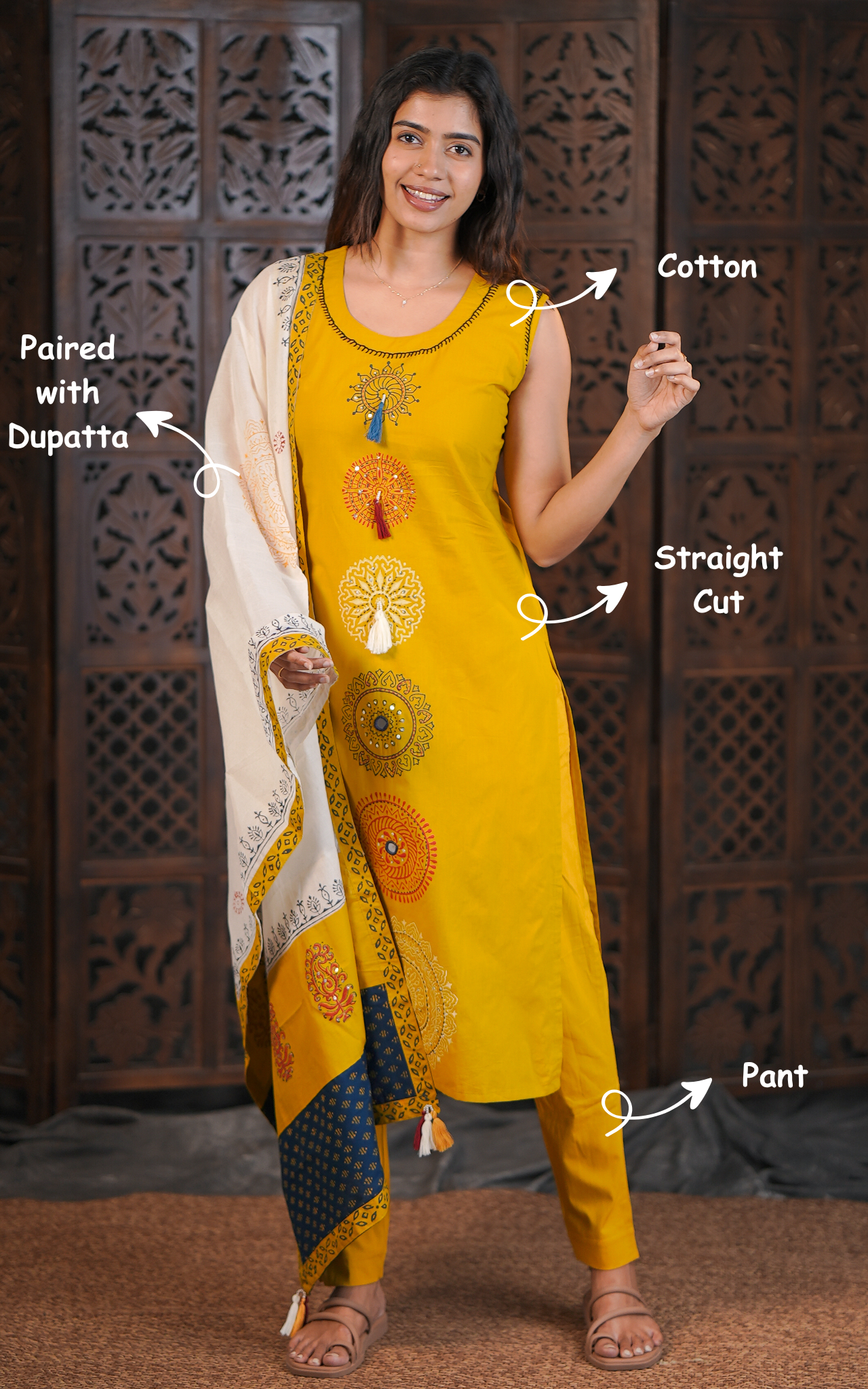 Aurumaya D Handblock (Kurti+Dupatta)
