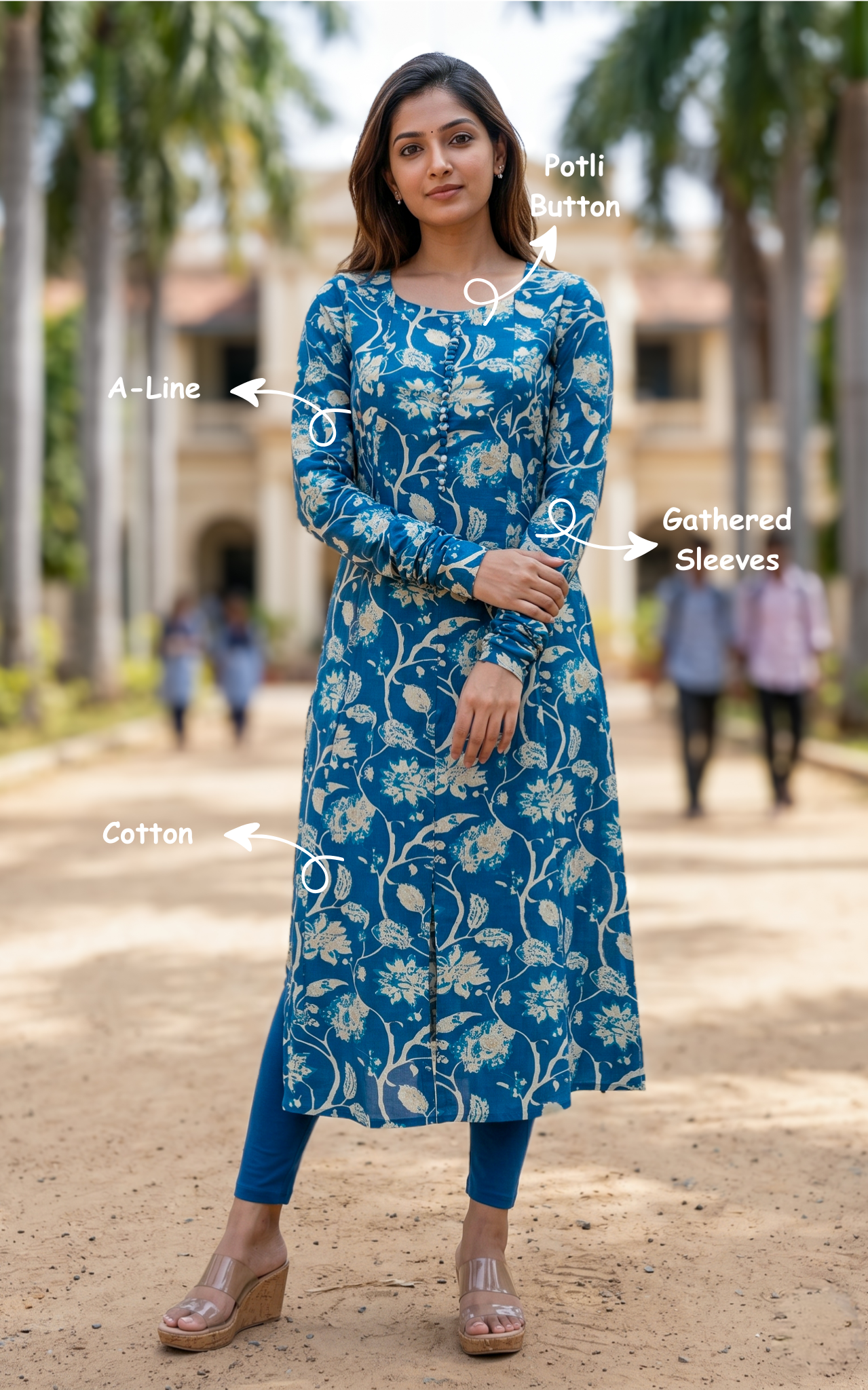 Breathable cotton summer kurti for women