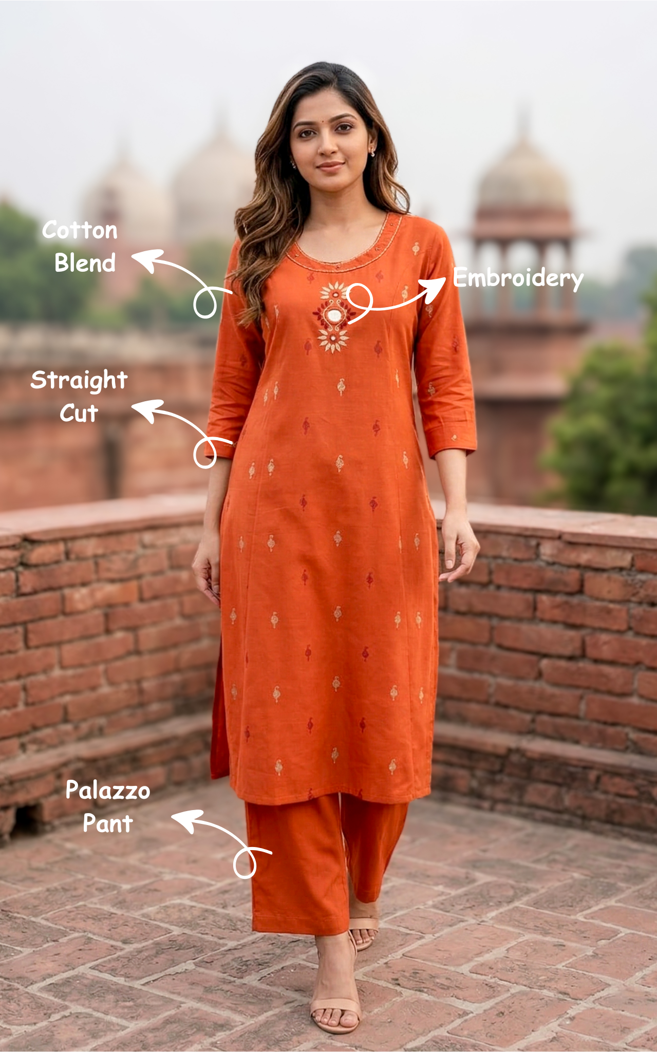 Senbagam Rust (Kurti+Pant)