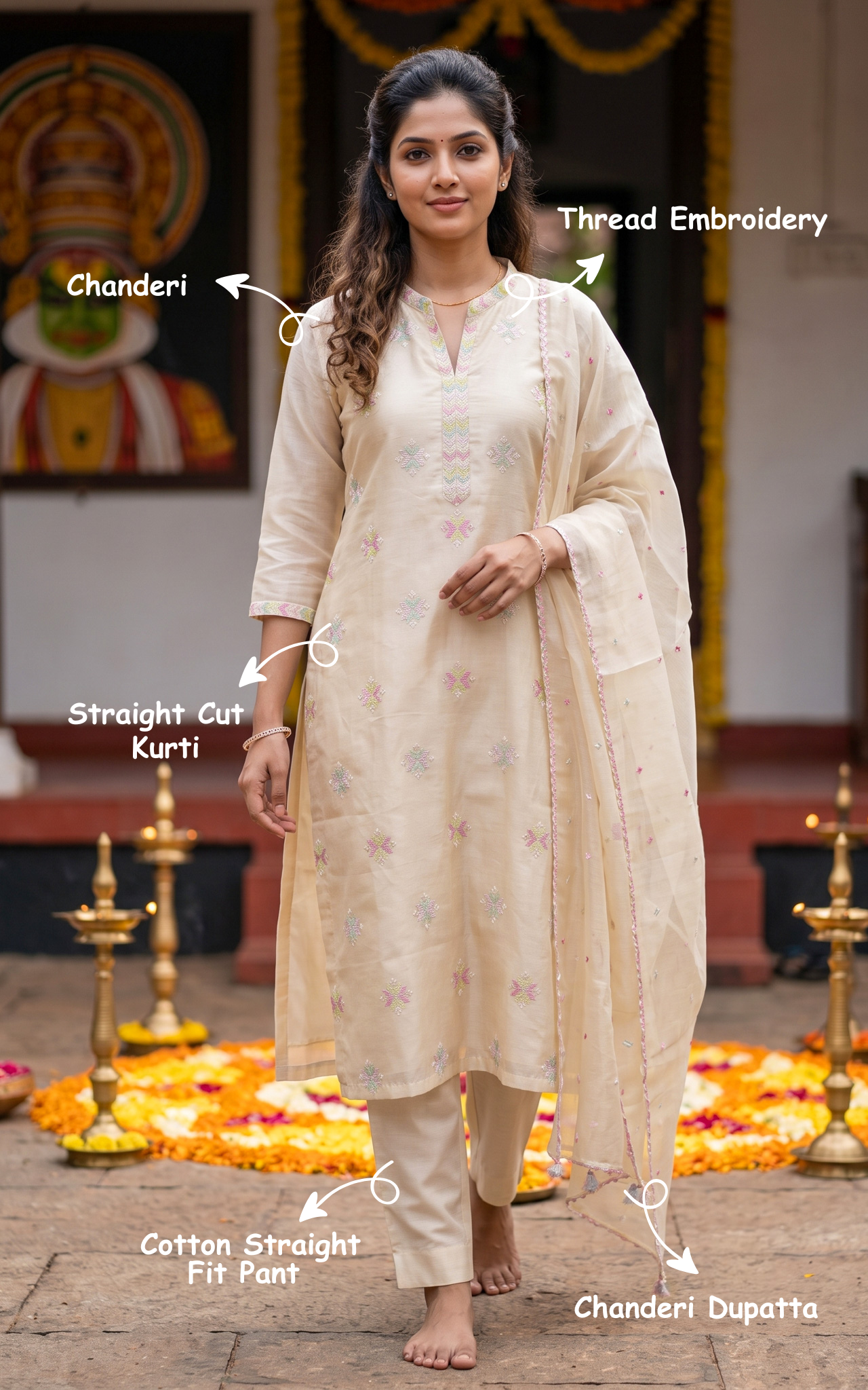 Prakruthi B (Kurti+Pant+Dupatta)