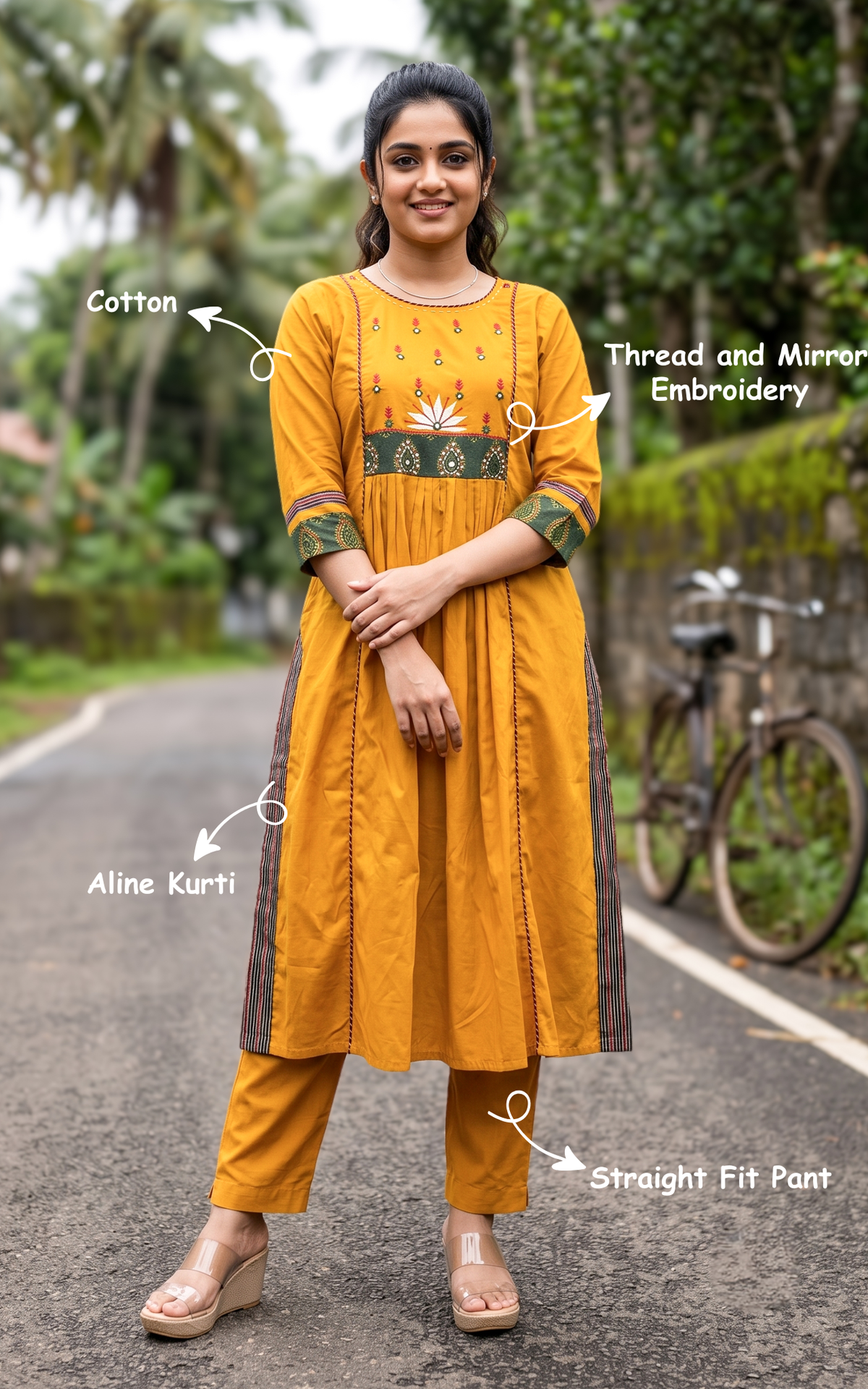 Lavani Mustard (Kurti+Pant)
