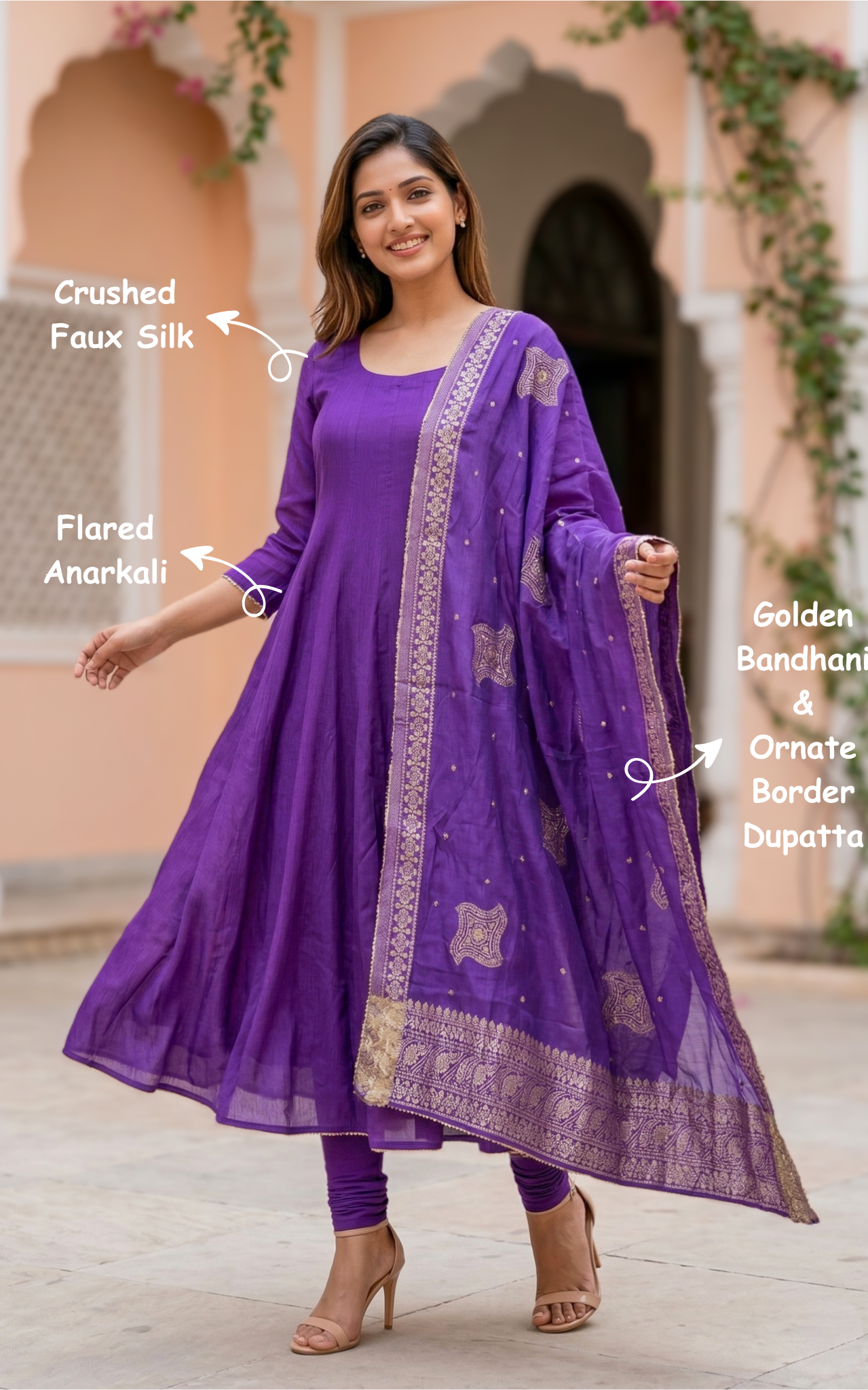 Sreelakha Violet (Kurti+Dupatta)