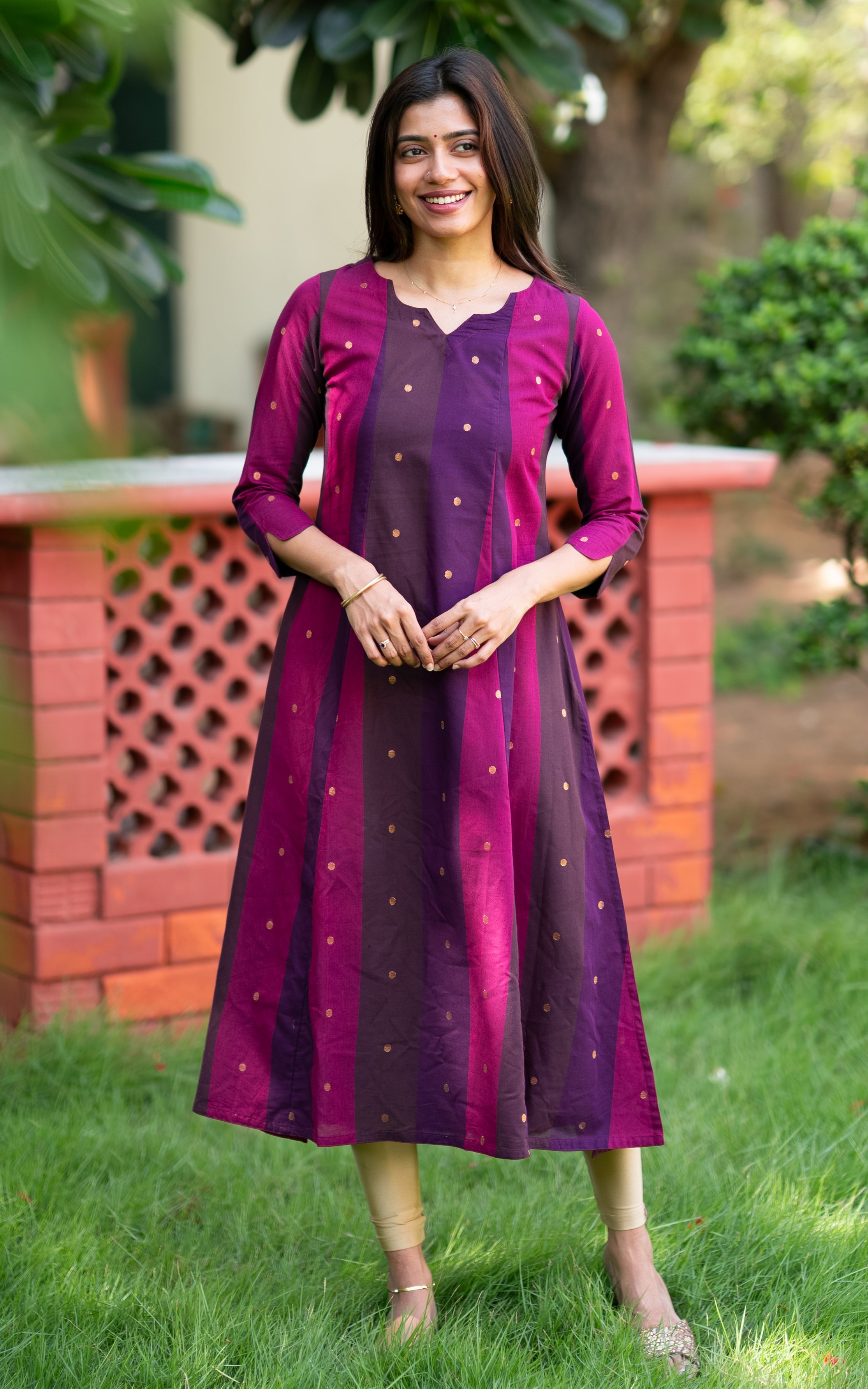 Multicolor South Cotton Aline Kurti for Women