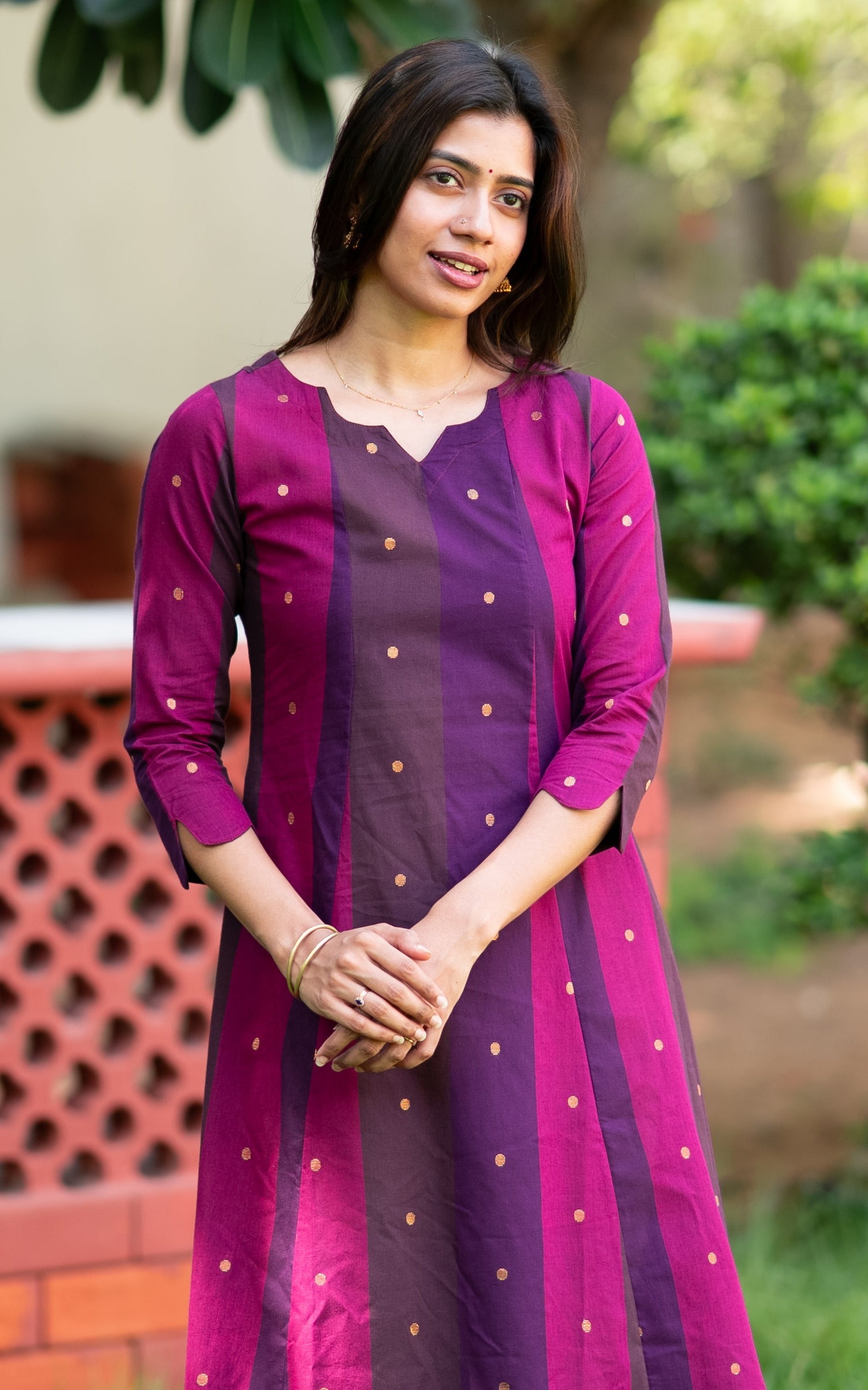 Multicolor South Cotton Ethnic Wear Aline Kurti for Women