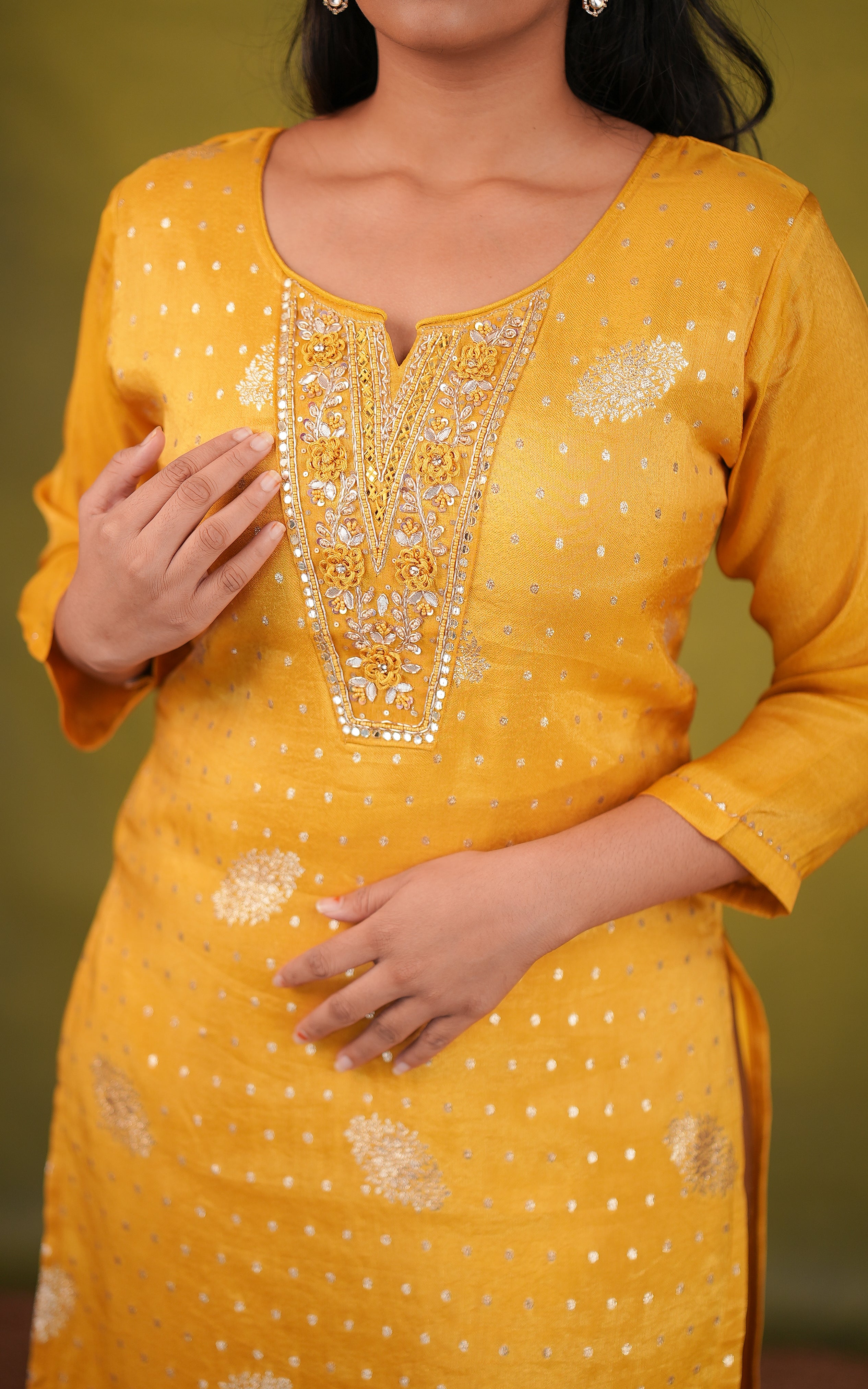 Casual wear art silk long kurti for women