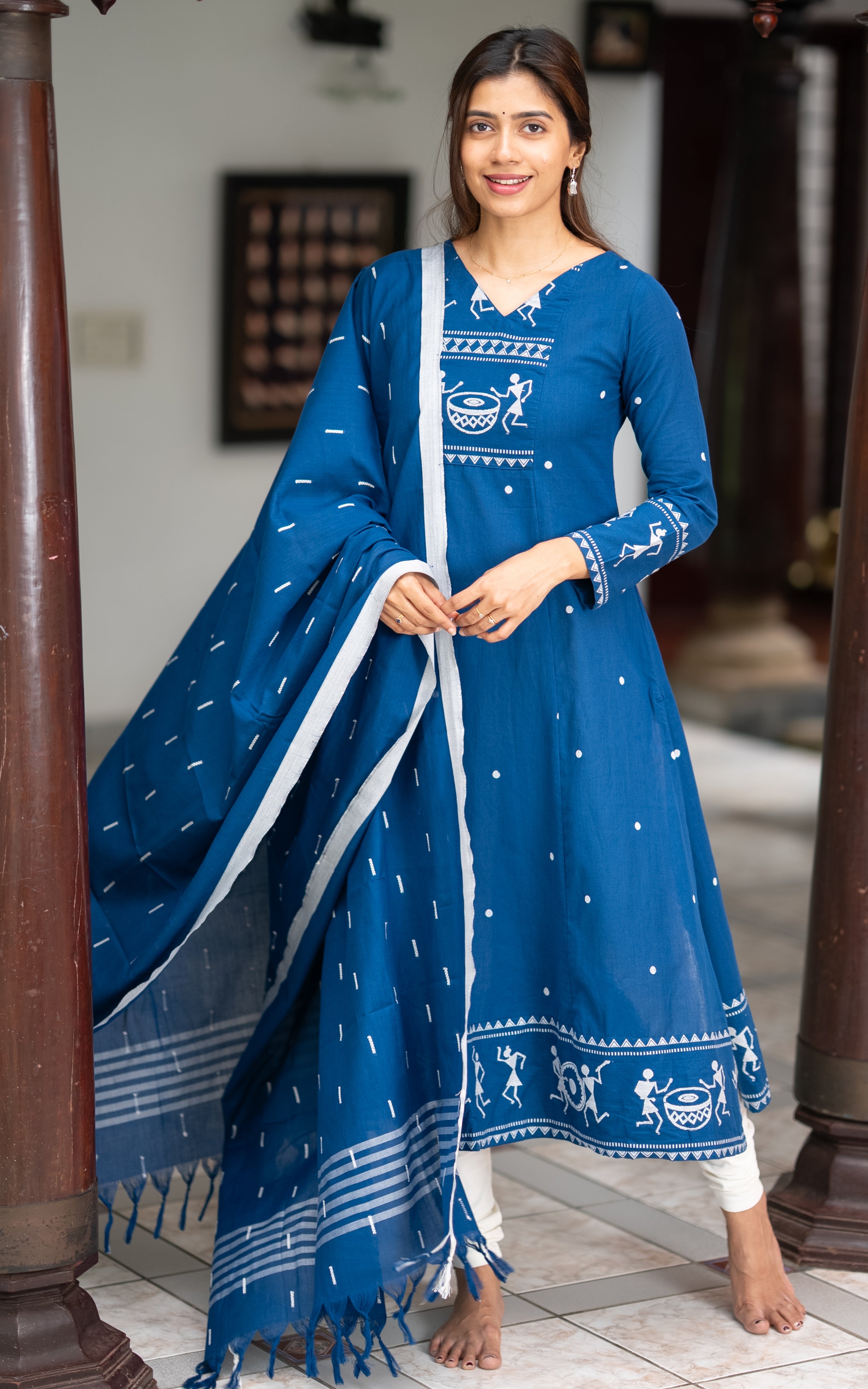 Marudham Blue (Kurti+Dupatta)