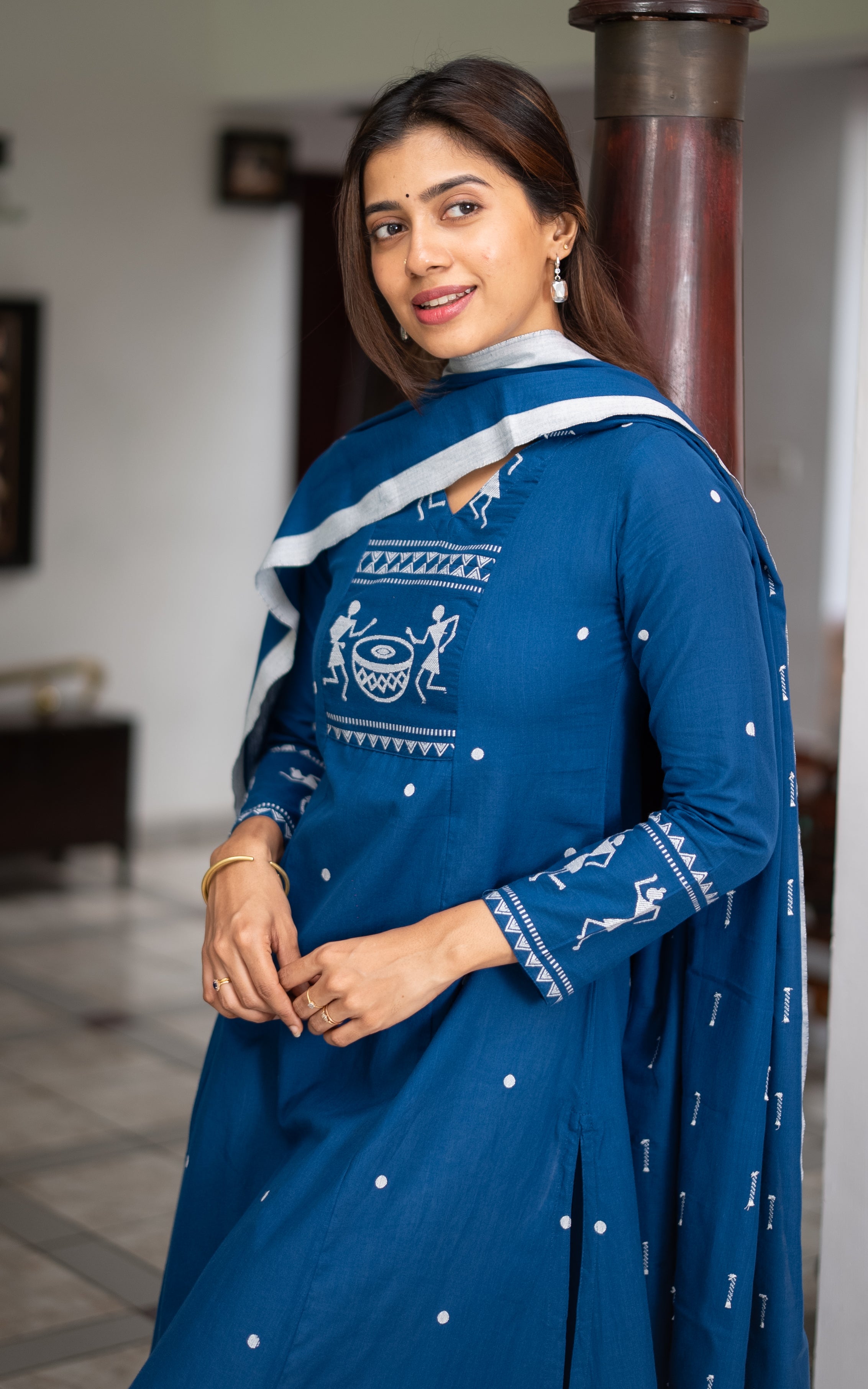 Marudham Blue (Kurti+Dupatta)