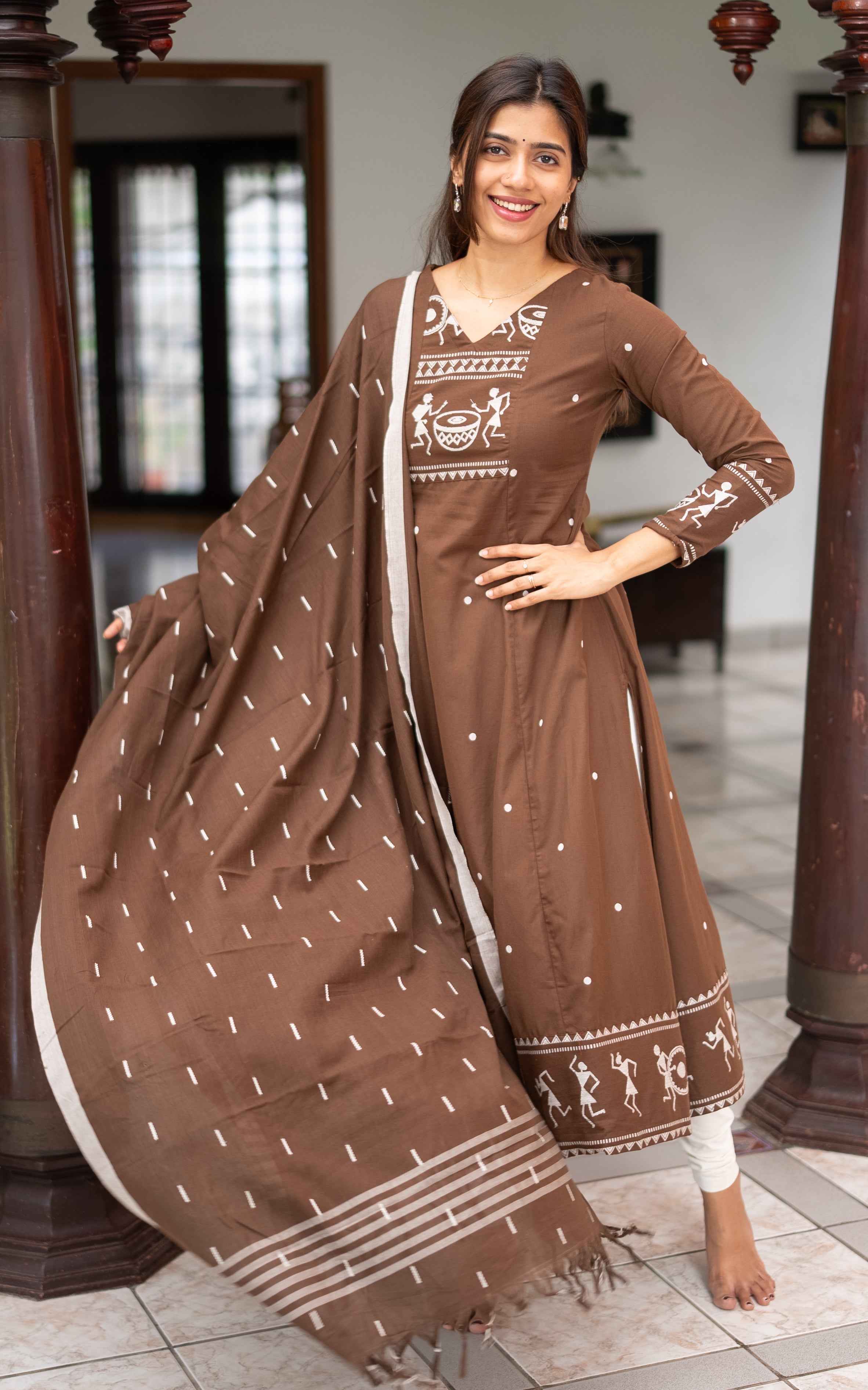 Marudham Brown (Kurti+Dupatta)