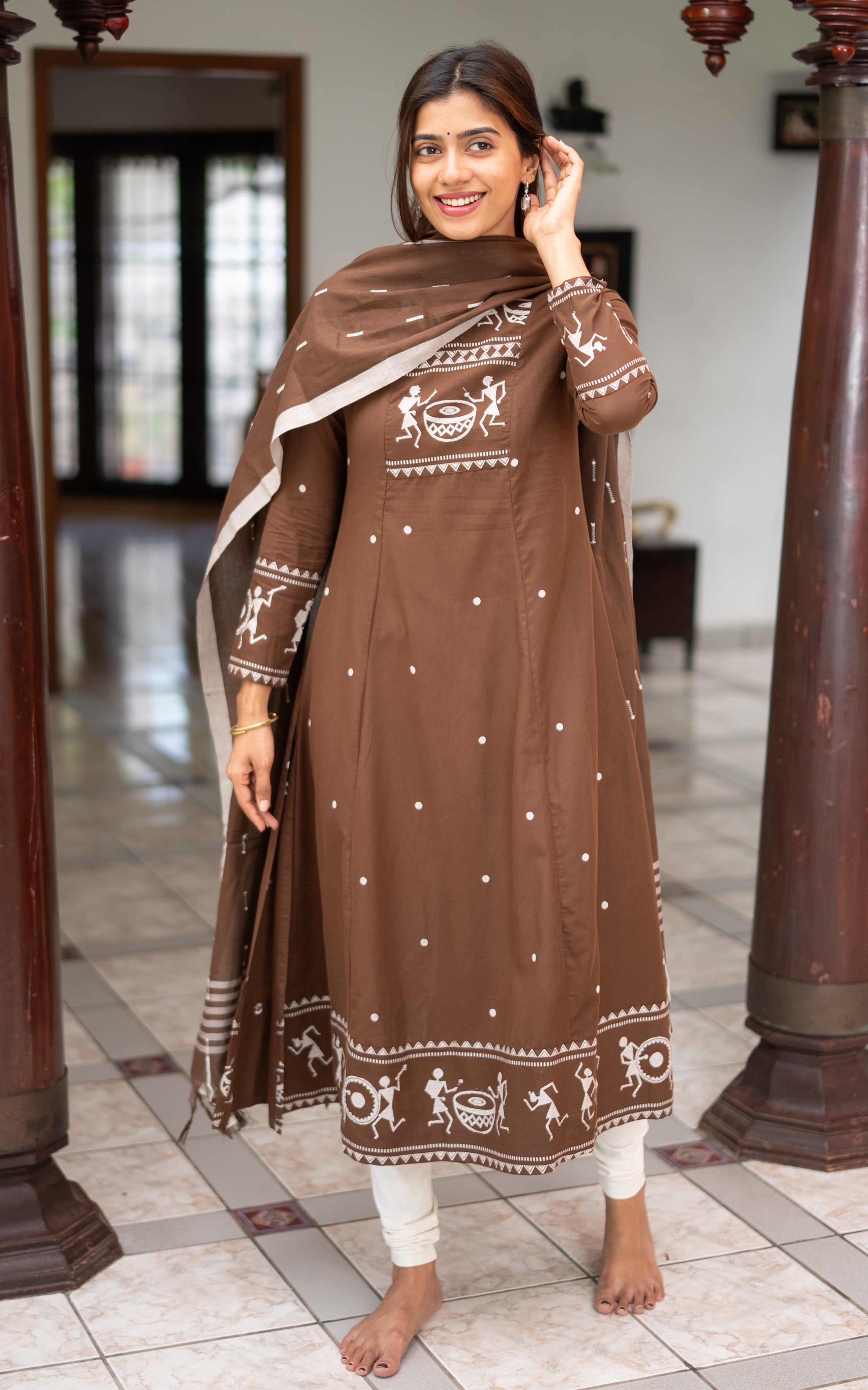 Marudham Brown (Kurti+Dupatta)