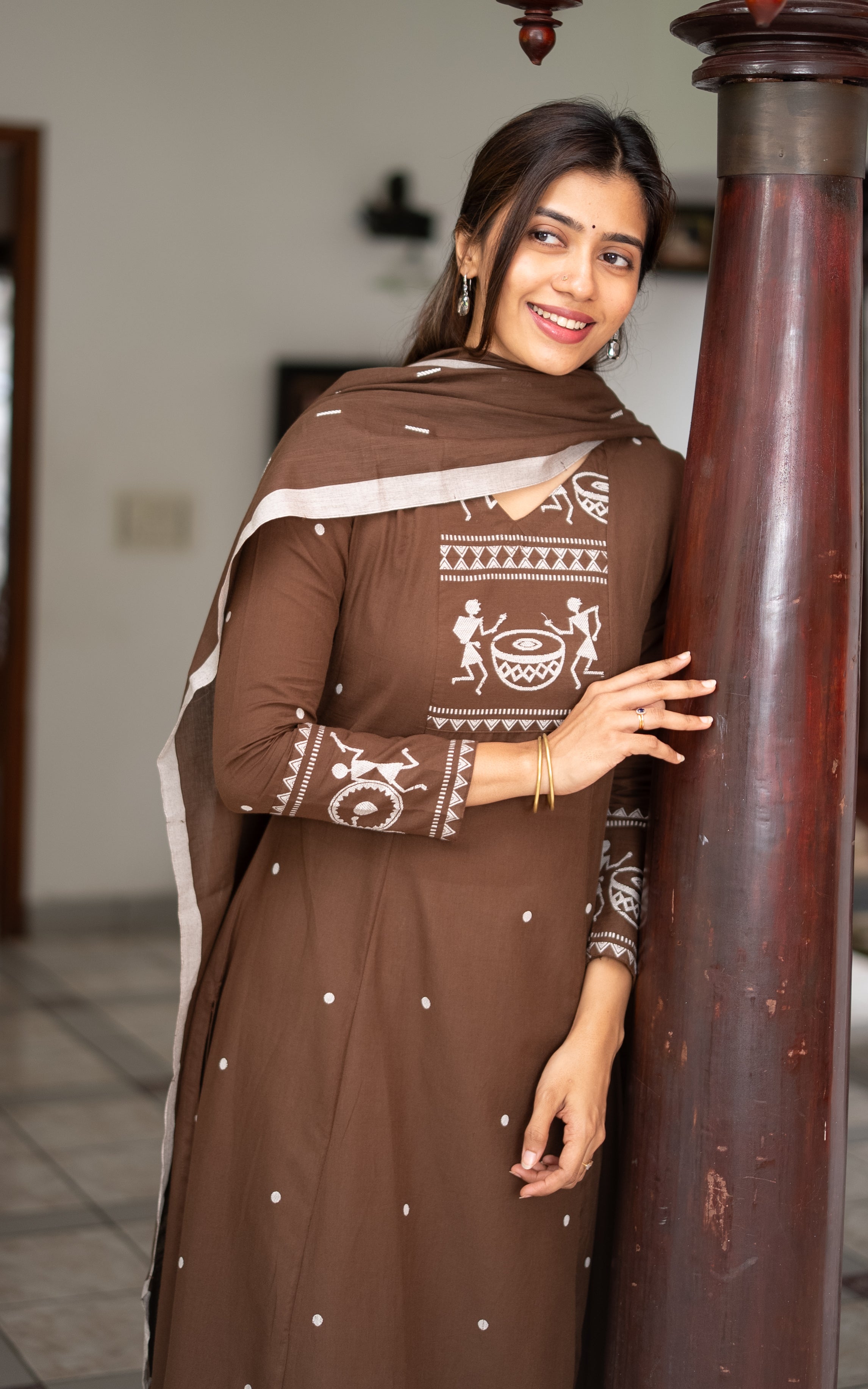 Marudham Brown (Kurti+Dupatta)